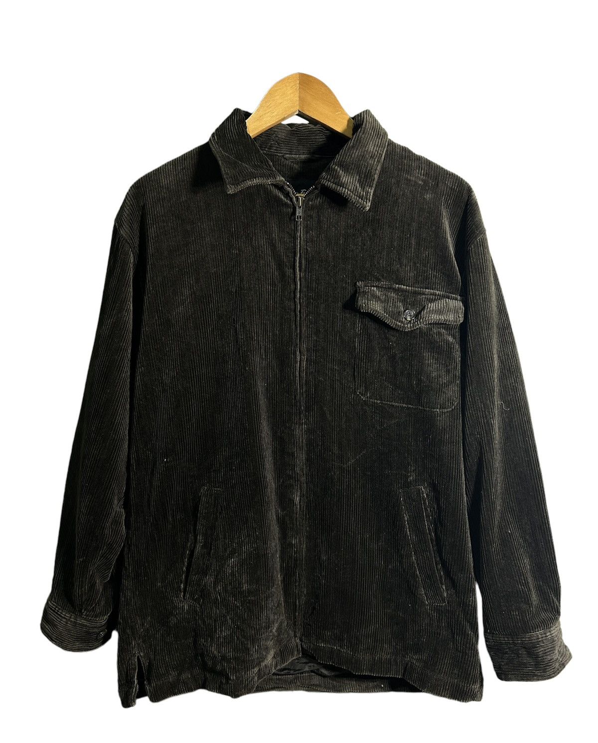 image of Avant Garde Japanese Corduroy Marco Francis Jacket in Black/Brown, Men's (Size Large)