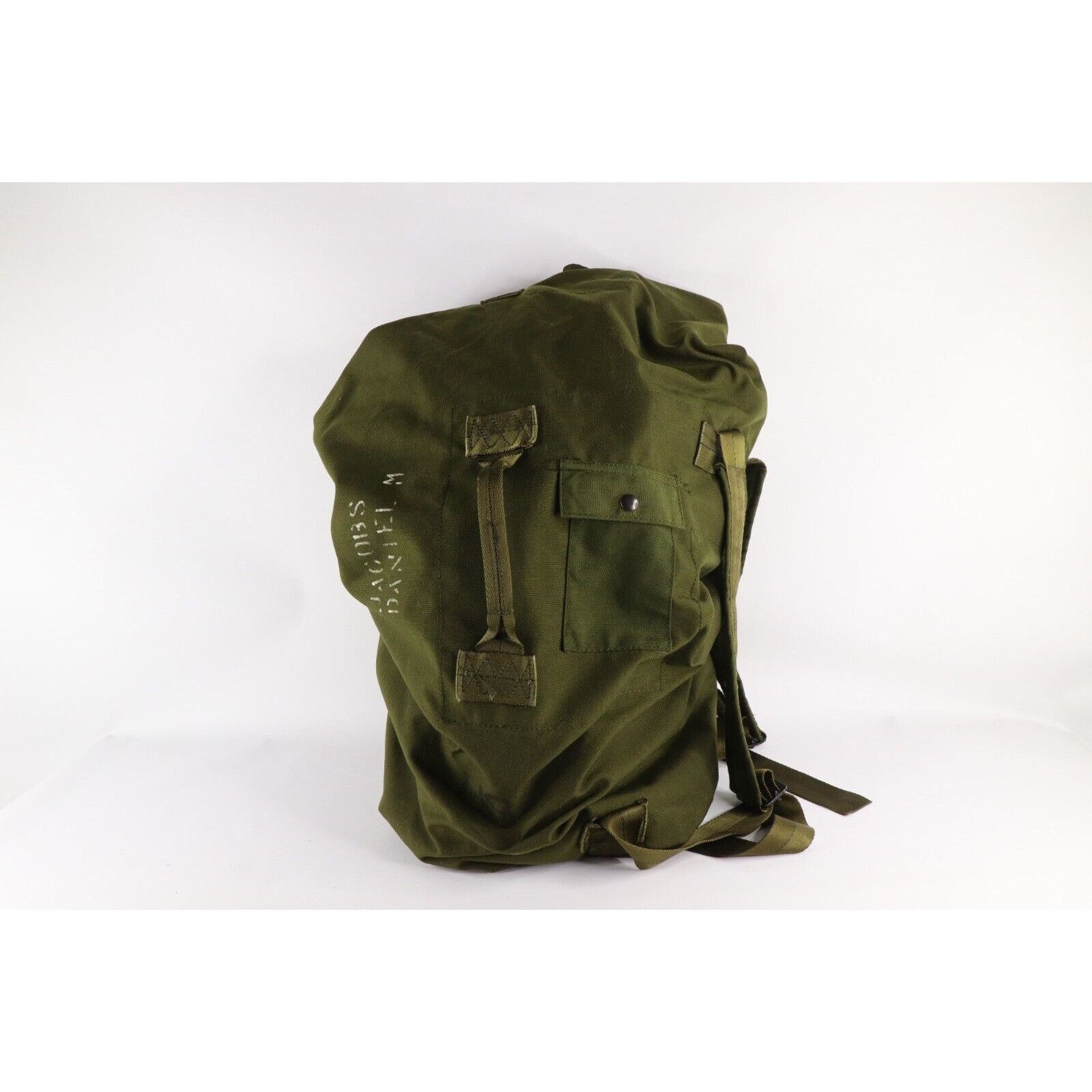 image of Vintage Us Military Nylon Top Loader Backpack Duffle Bag in Green, Men's