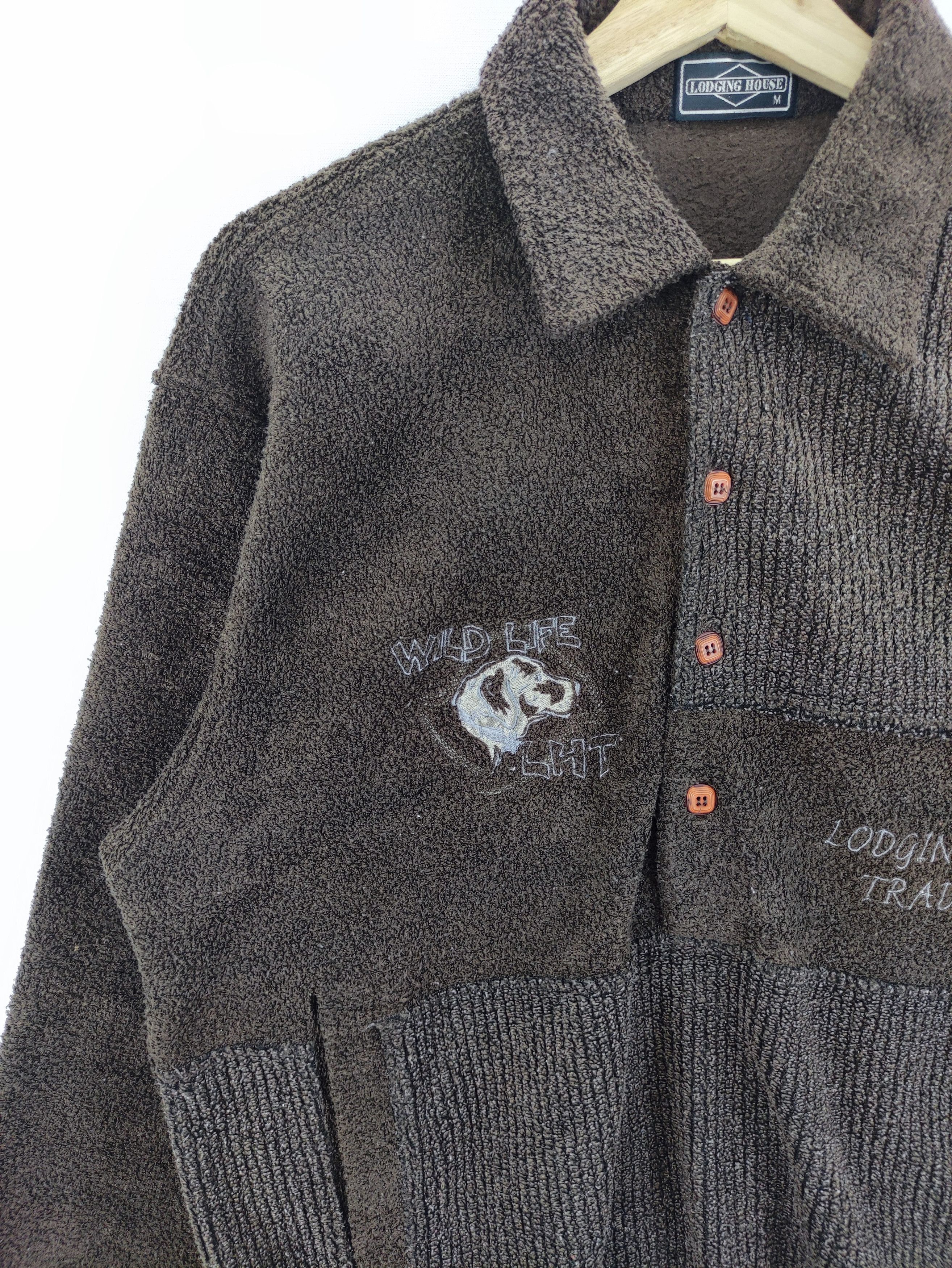 Japanese Brand Vintage Sweater Fleece Half Button Lodging House Size US M / EU 48-50 / 2 - 2 Thumbnail