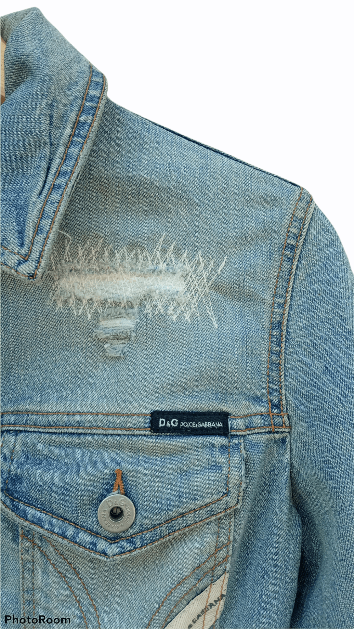 Dolce & Gabbana 🔥🔥D&G Dolce & Gabbana Distressed Denim Trucker Jacket Size US XS / EU 42 / 0 - 18 Thumbnail
