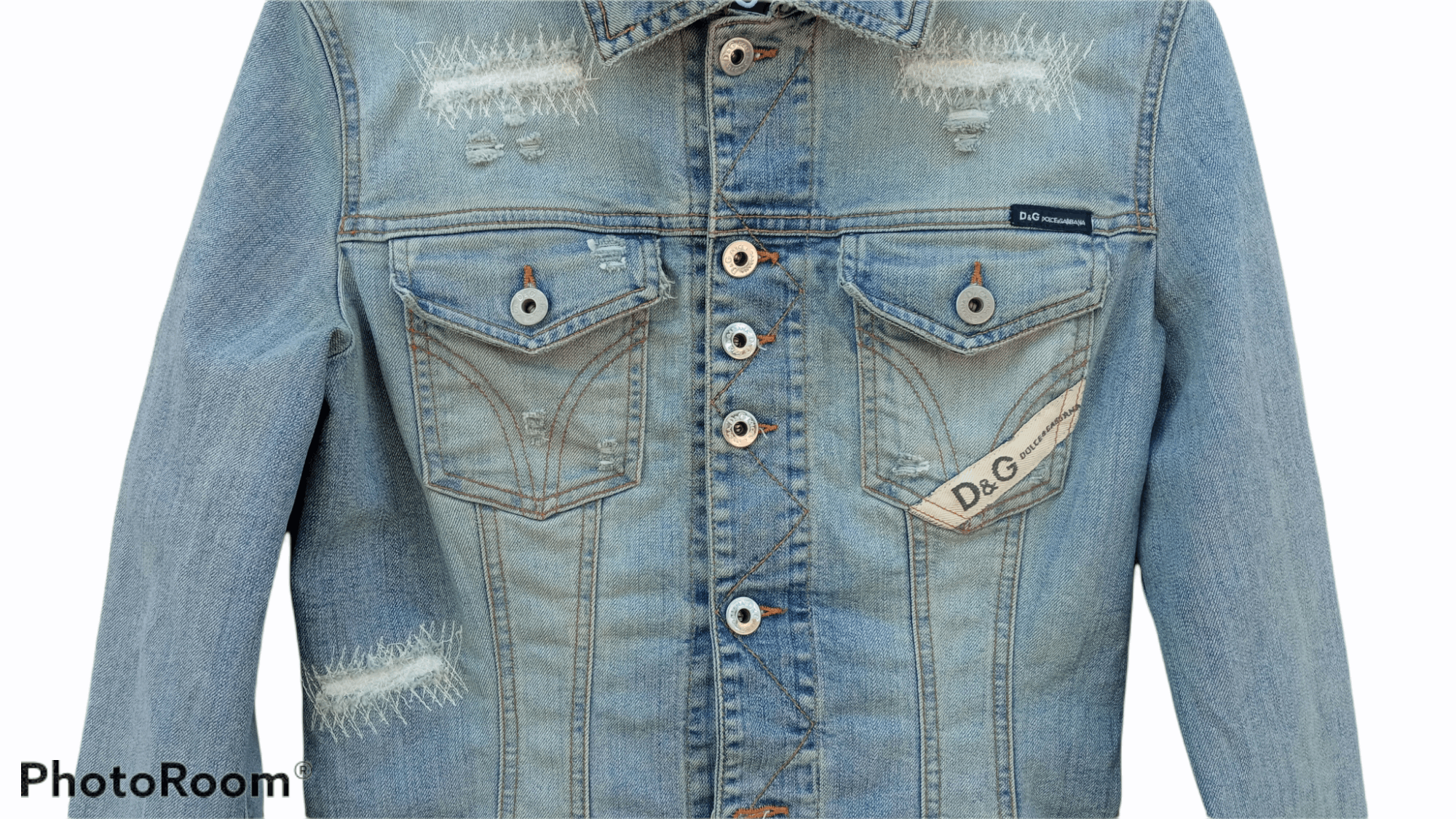 Dolce & Gabbana 🔥🔥D&G Dolce & Gabbana Distressed Denim Trucker Jacket Size US XS / EU 42 / 0 - 11 Thumbnail