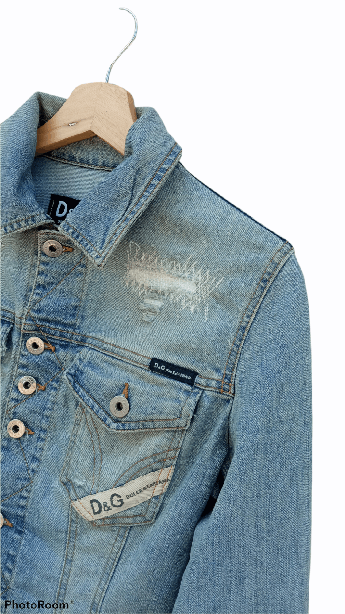 Dolce & Gabbana 🔥🔥D&G Dolce & Gabbana Distressed Denim Trucker Jacket Size US XS / EU 42 / 0 - 15 Thumbnail