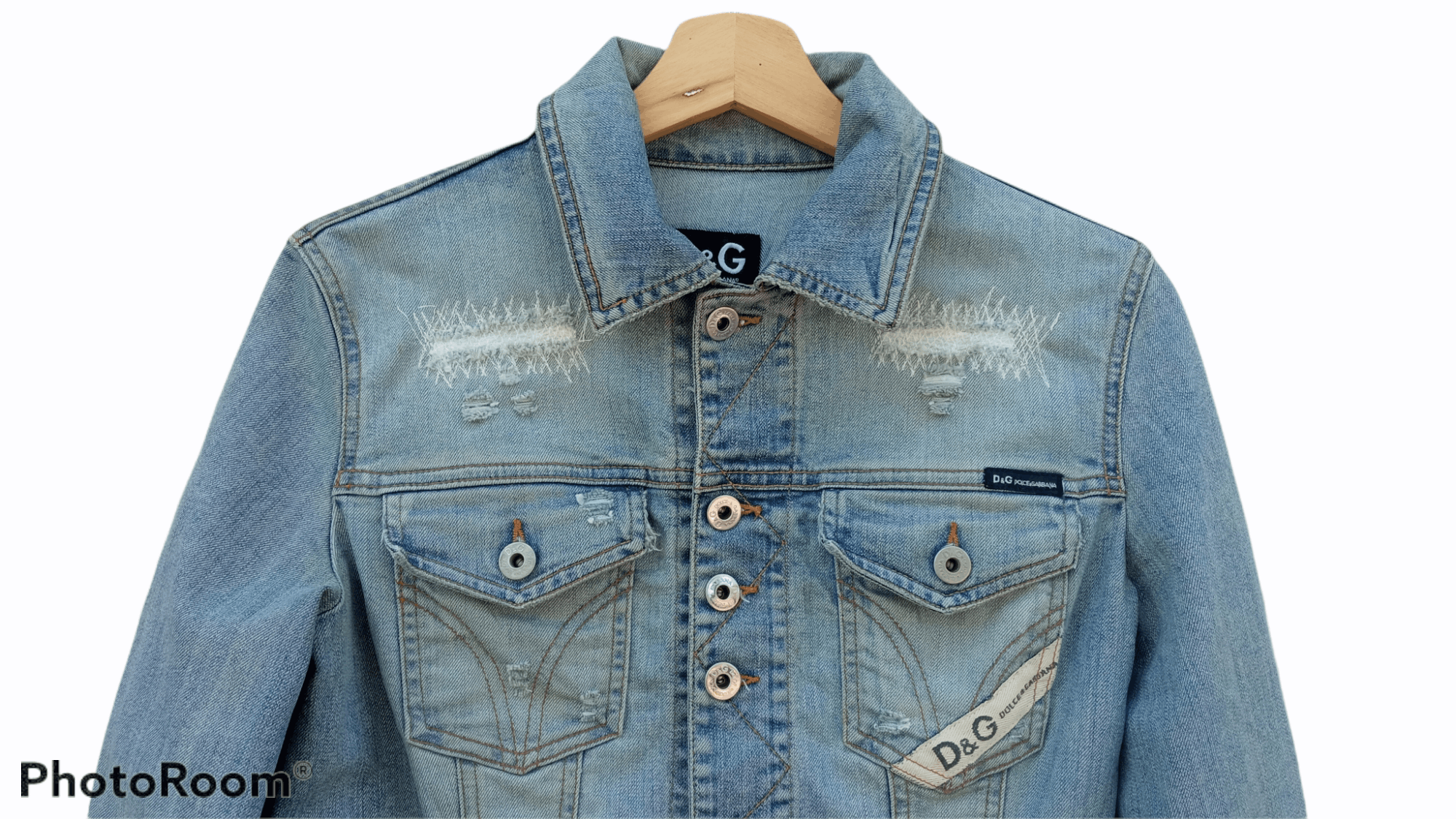 Dolce & Gabbana 🔥🔥D&G Dolce & Gabbana Distressed Denim Trucker Jacket Size US XS / EU 42 / 0 - 10 Thumbnail