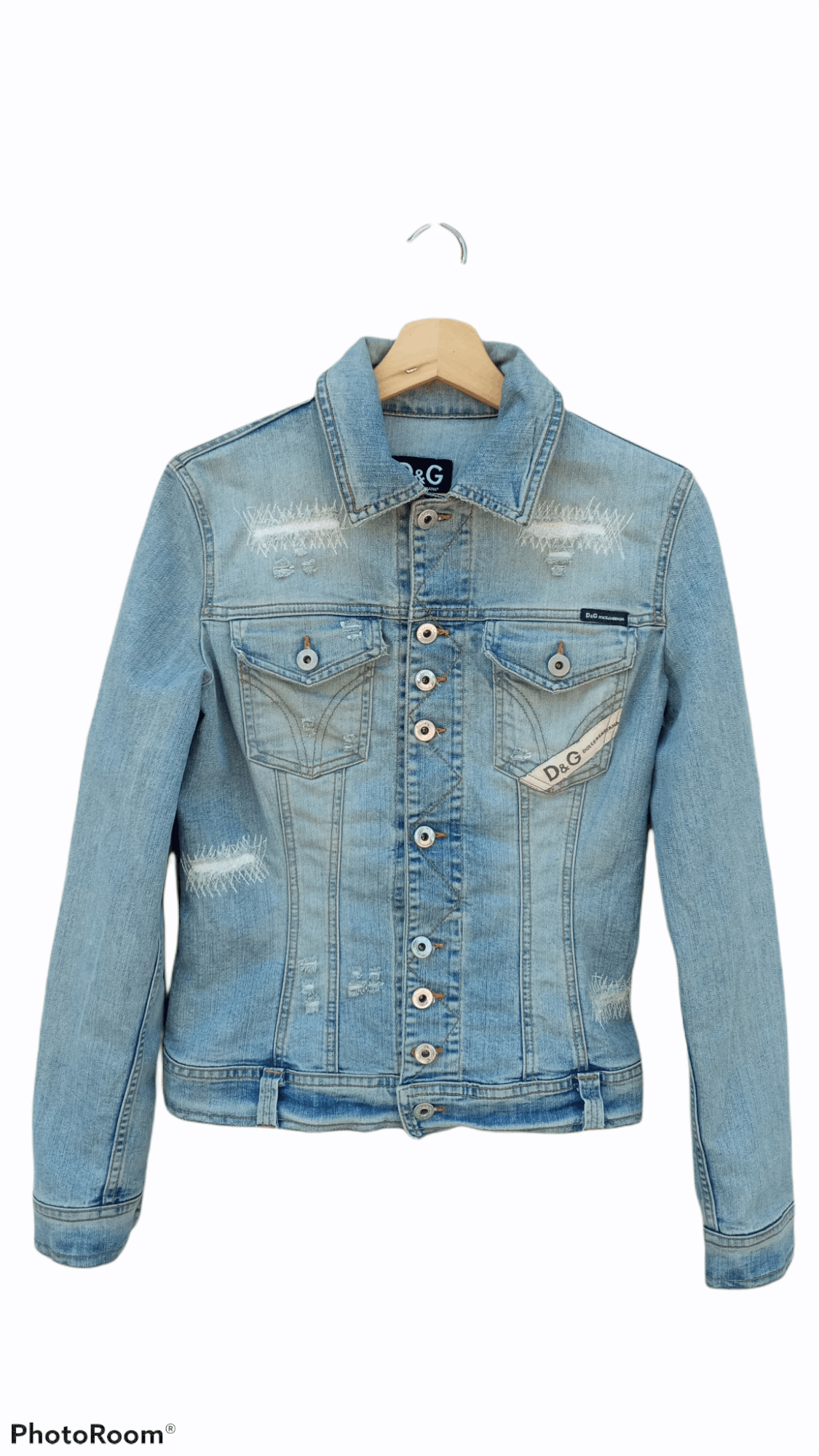 Dolce & Gabbana 🔥🔥D&G Dolce & Gabbana Distressed Denim Trucker Jacket Size US XS / EU 42 / 0 - 19 Thumbnail