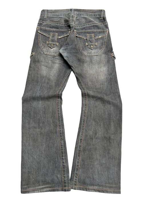 Archival Clothing Rattle Trap Flared Mud wash Denim Jeans Clips Pockets ...