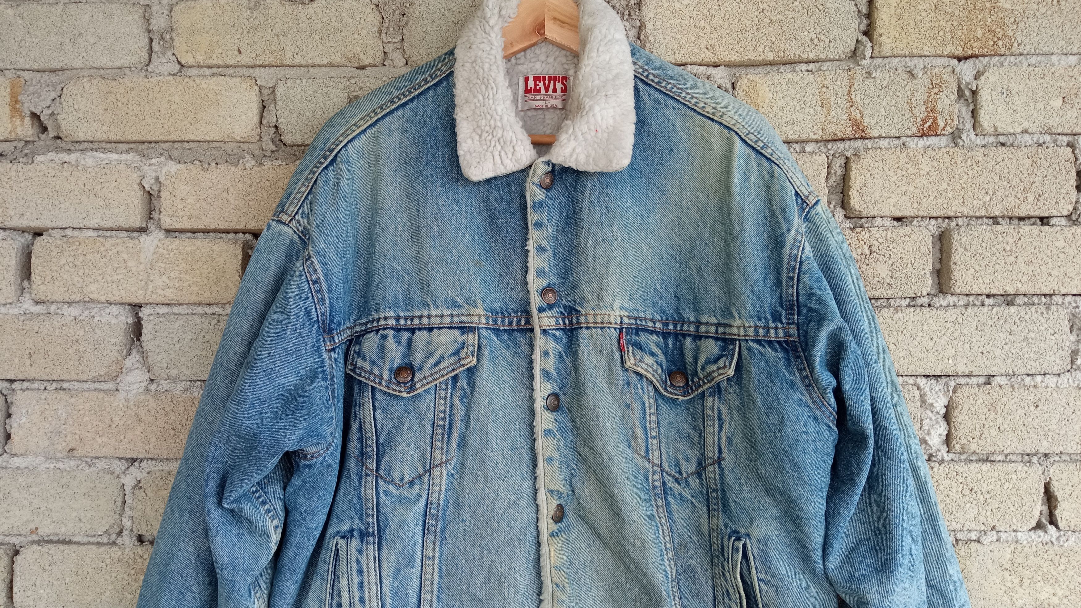 Levi's × Vintage 🔥🔥Vintage 80s Levi's Sherpa Trucker Denim Jacket Size US L / EU 52-54 / 3 - 8 Thumbnail