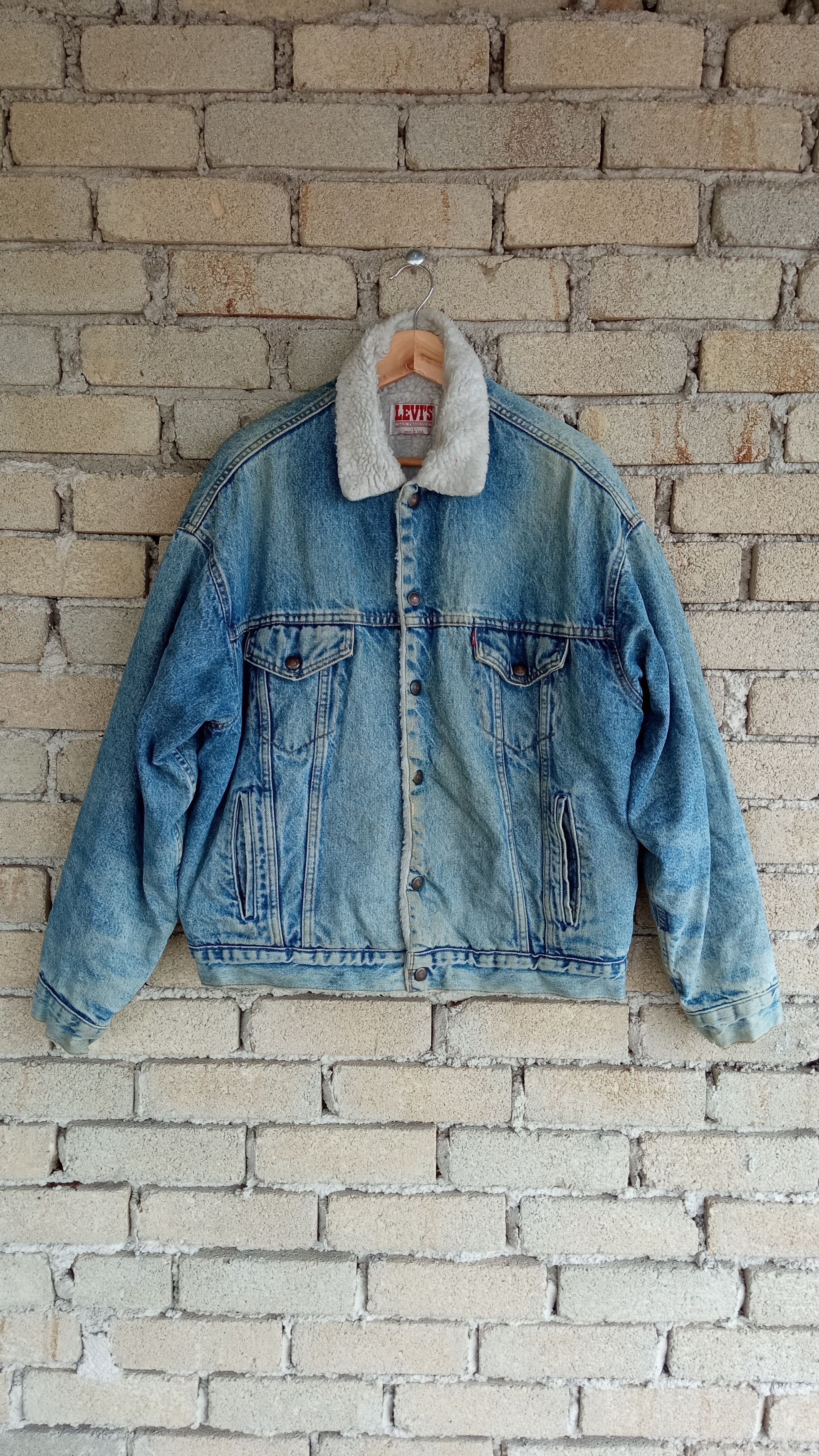 Levi's × Vintage 🔥🔥Vintage 80s Levi's Sherpa Trucker Denim Jacket Size US L / EU 52-54 / 3 - 1 Thumbnail