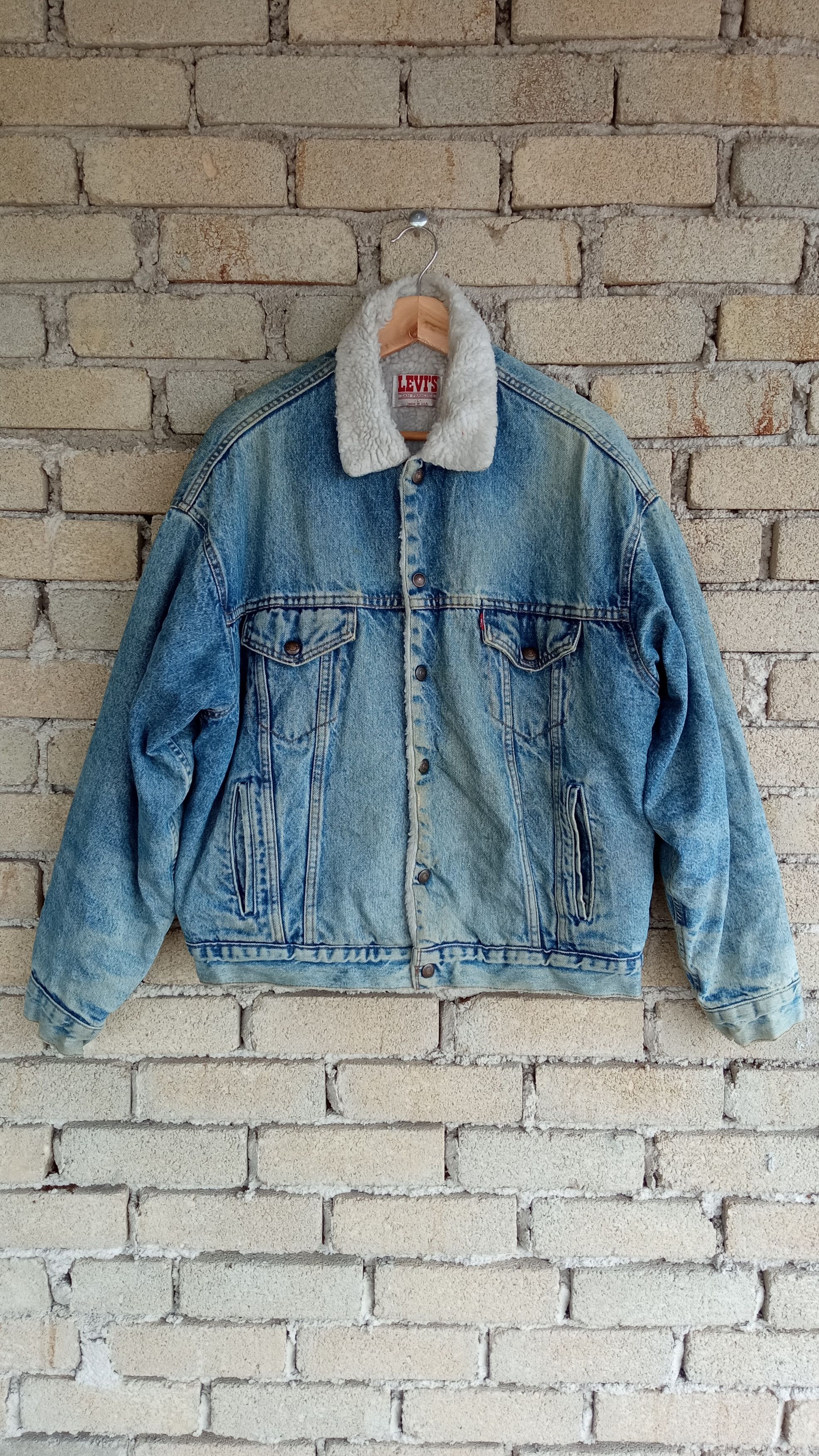 Levi's × Vintage 🔥🔥Vintage 80s Levi's Sherpa Trucker Denim Jacket Size US L / EU 52-54 / 3 - 4 Thumbnail