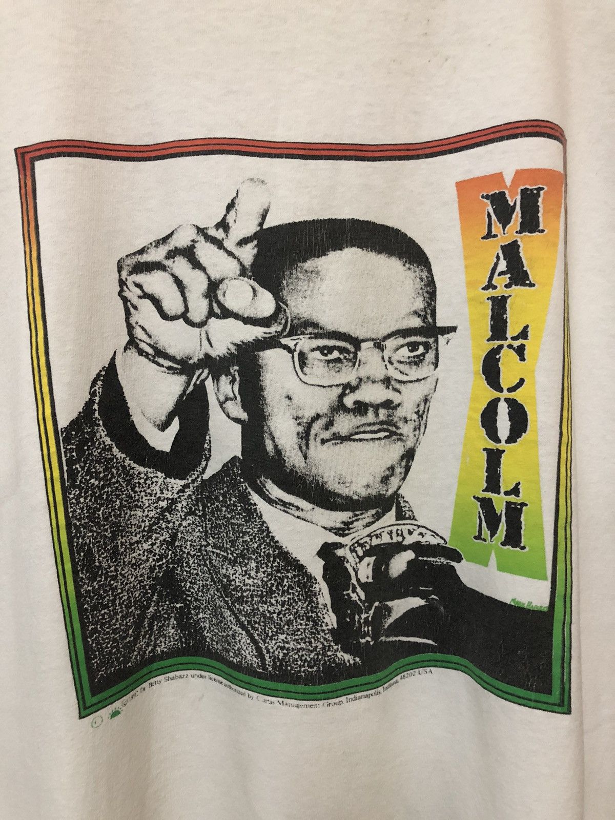 Vintage Vintage Malcolm X Phototee 1992 Nice Tee Shirt Size US XL / EU 56 / 4 - 2 Thumbnail