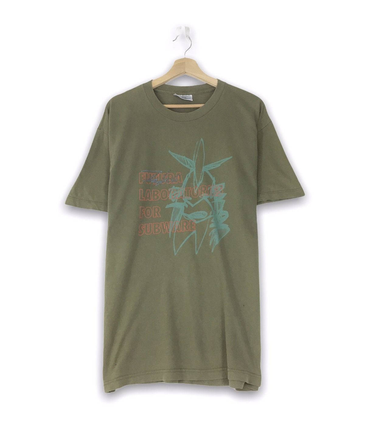 image of Collaboration Futura With Subware T-Shirt in Green, Men's (Size Medium)