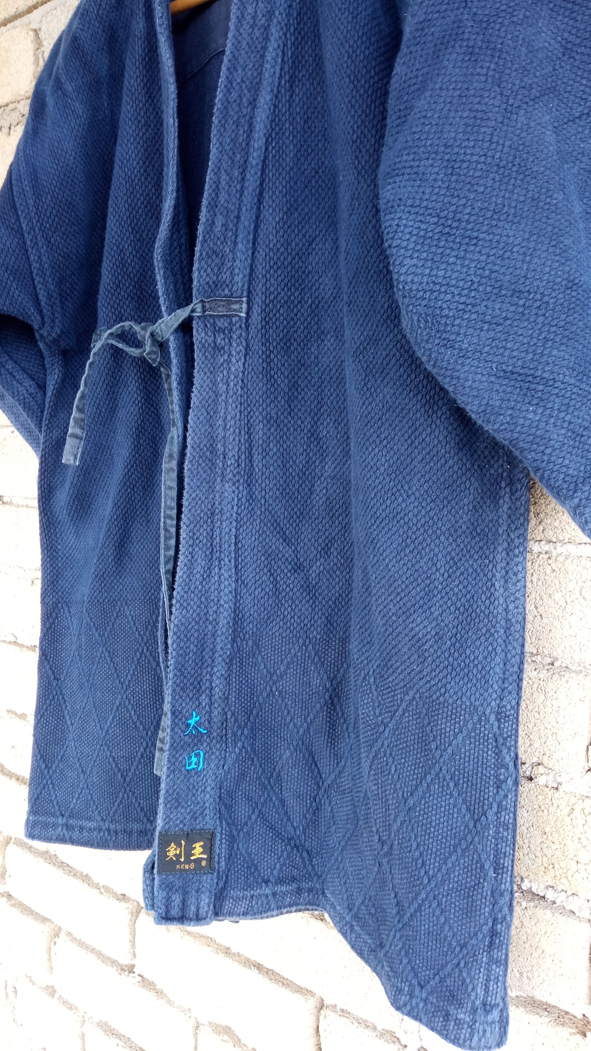 Indigo × Japanese Brand 🔥🔥Indigo Dye Sashiko Stitching Kimono Kendo Jacket Size US M / EU 48-50 / 2 - 6 Thumbnail