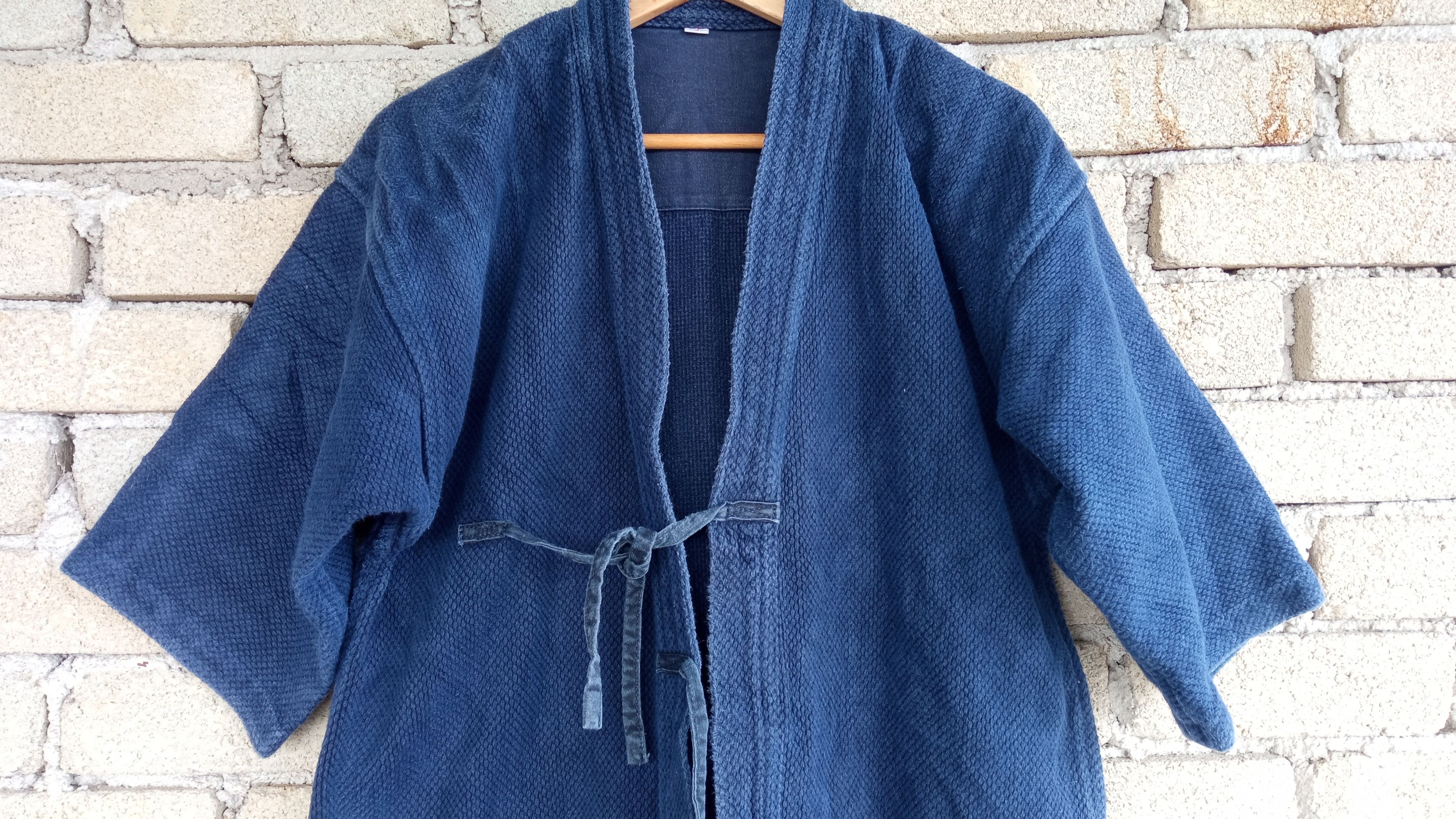 Indigo × Japanese Brand 🔥🔥Indigo Dye Sashiko Stitching Kimono Kendo Jacket Size US M / EU 48-50 / 2 - 8 Thumbnail