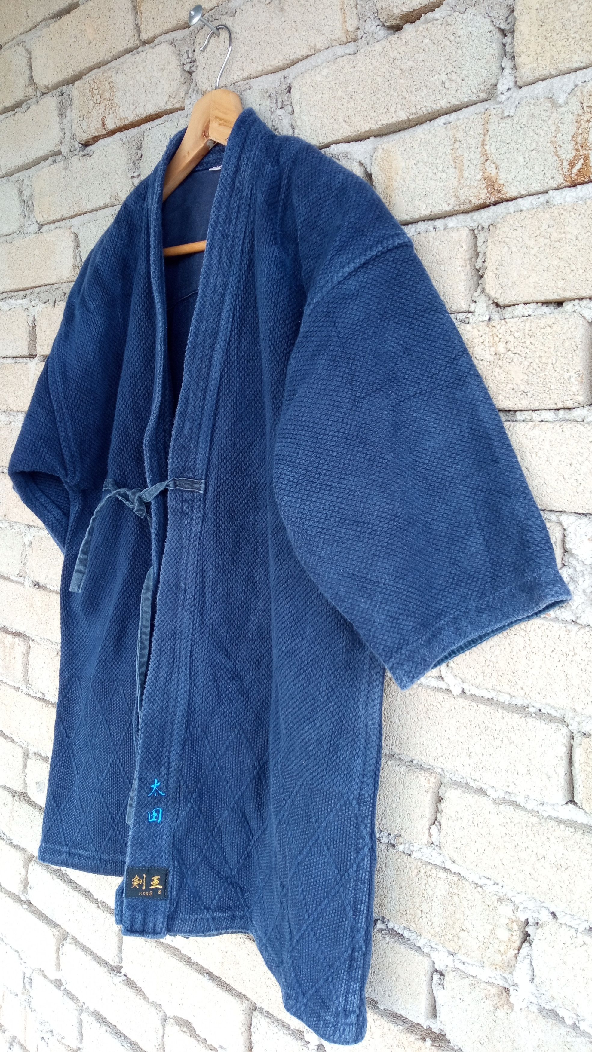 Indigo × Japanese Brand 🔥🔥Indigo Dye Sashiko Stitching Kimono Kendo Jacket Size US M / EU 48-50 / 2 - 5 Thumbnail