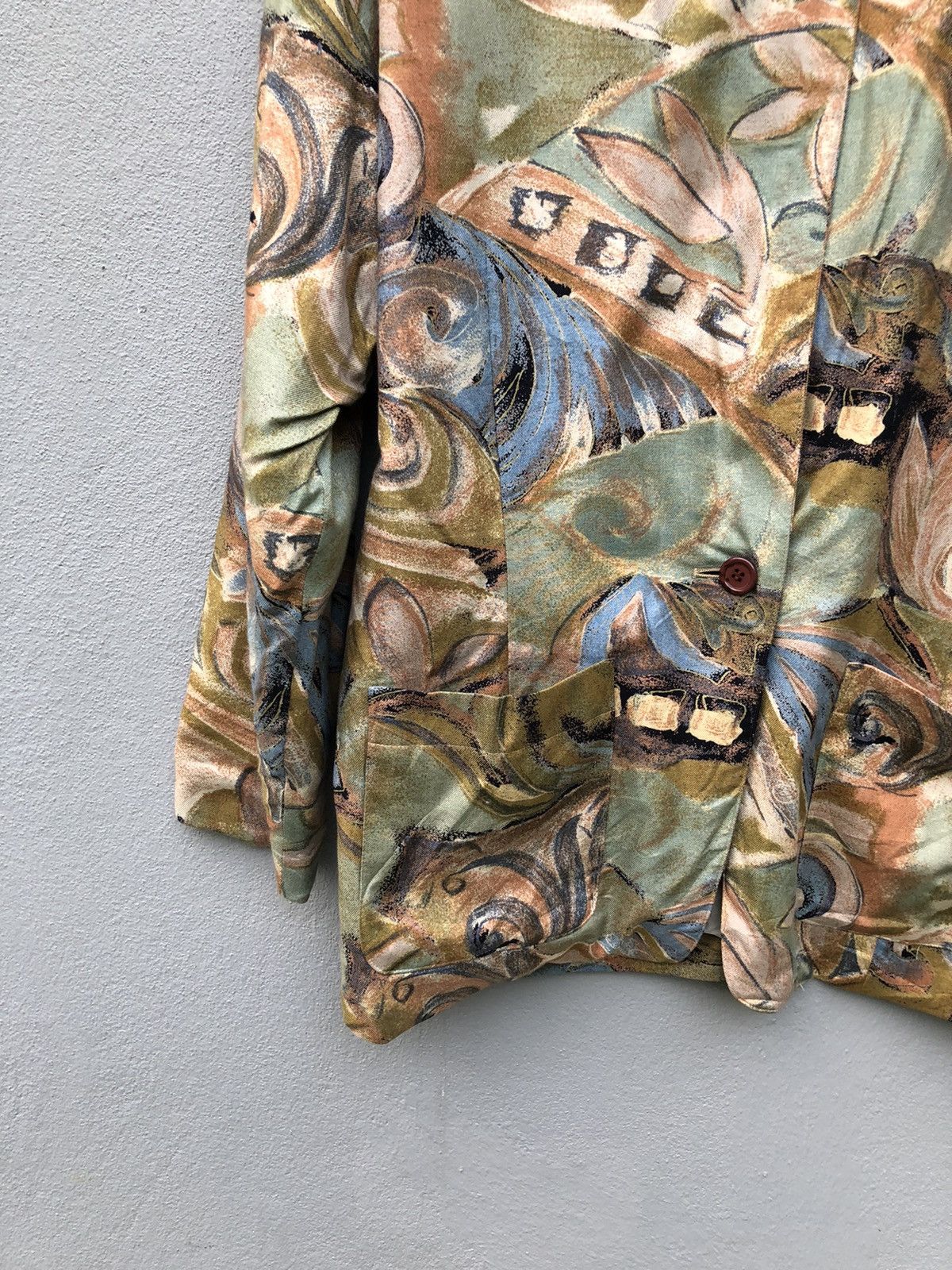 Japanese Brand Vintage Givy Single Full Print Button Blazer Coat Jacket Size US L / EU 52-54 / 3 - 3 Thumbnail