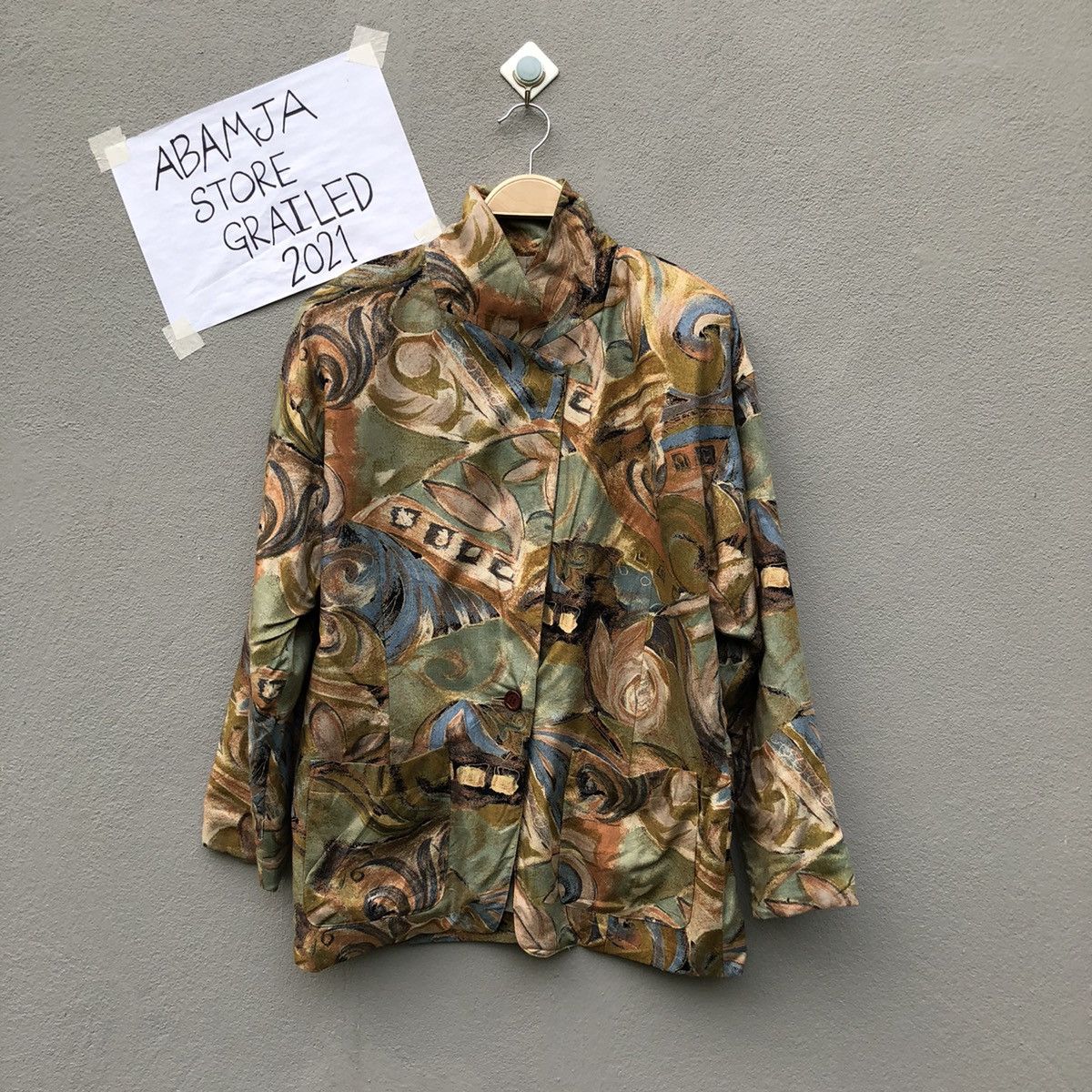 Japanese Brand Vintage Givy Single Full Print Button Blazer Coat Jacket Size US L / EU 52-54 / 3 - 1 Thumbnail