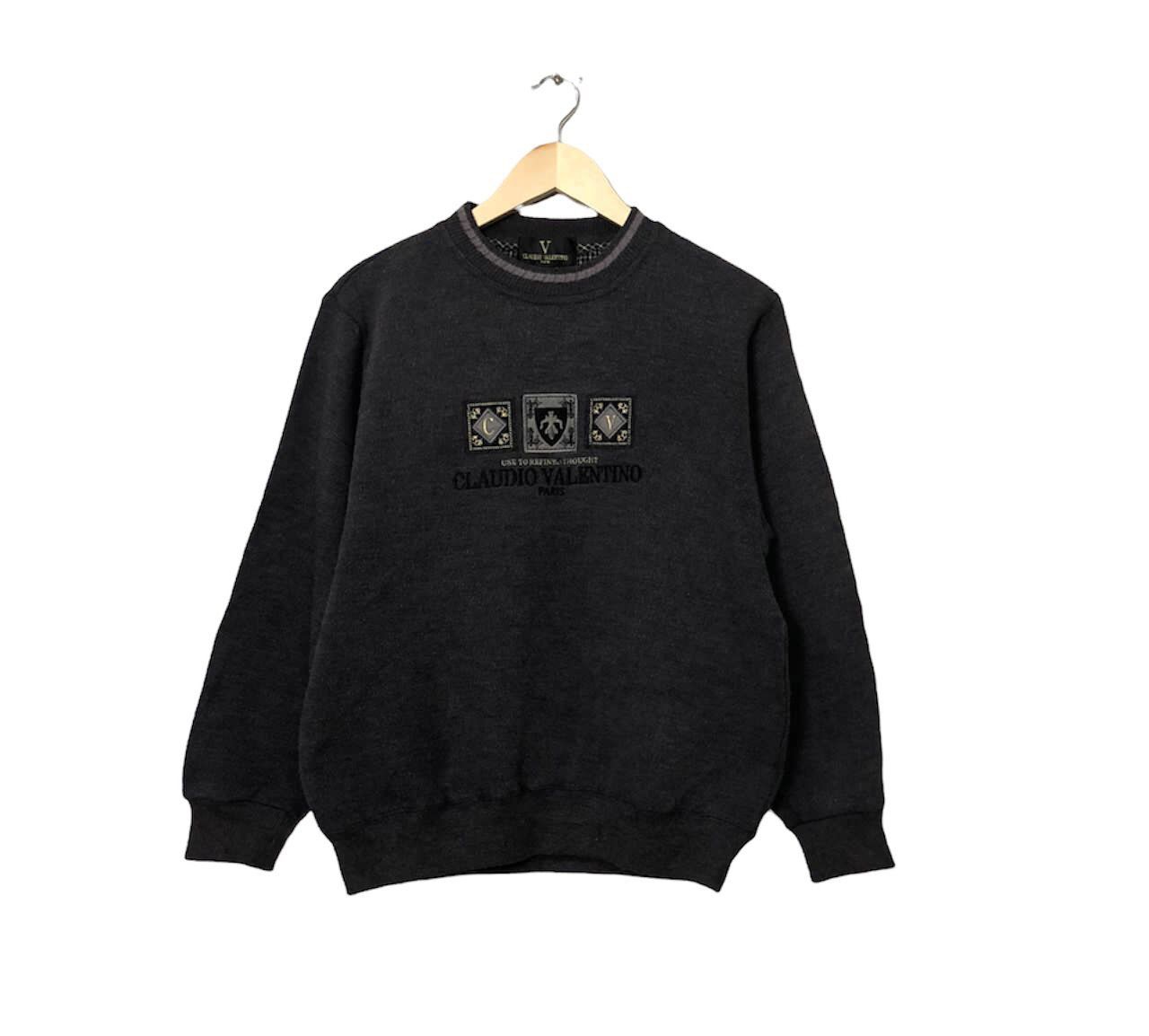 Vintage Claudio Valentino Paris Embroidered Sweatshirt