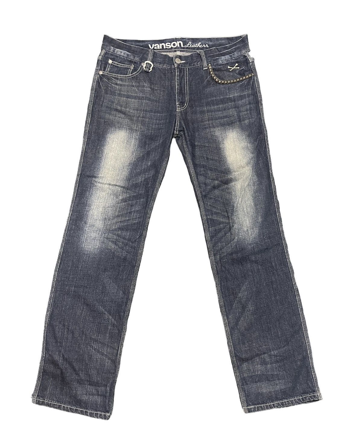Vanson Leathers Vanson leather denim pants embroidery Size US 39 - 2 Thumbnail