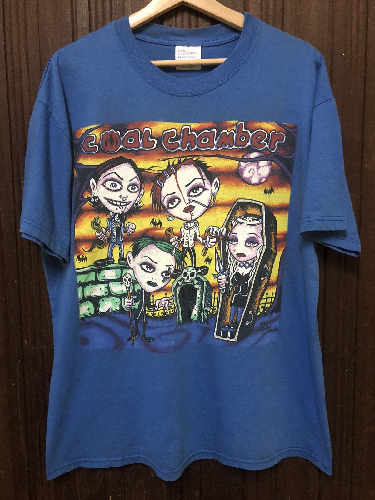 image of Band Tees x Vintage Coal Chamber American Metal Band Promo T Shirt in Blue, Men's (Size Large)
