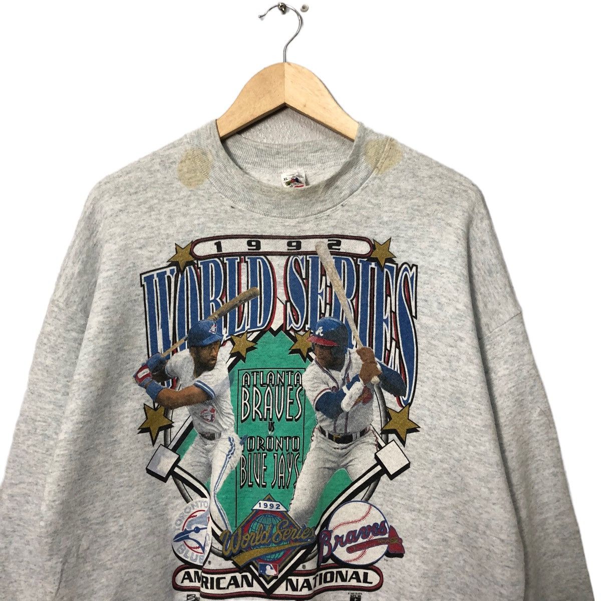 MLB Vtg 90s World Series American National Big Logo Sweatshirt Size US XL / EU 56 / 4 - 4 Thumbnail