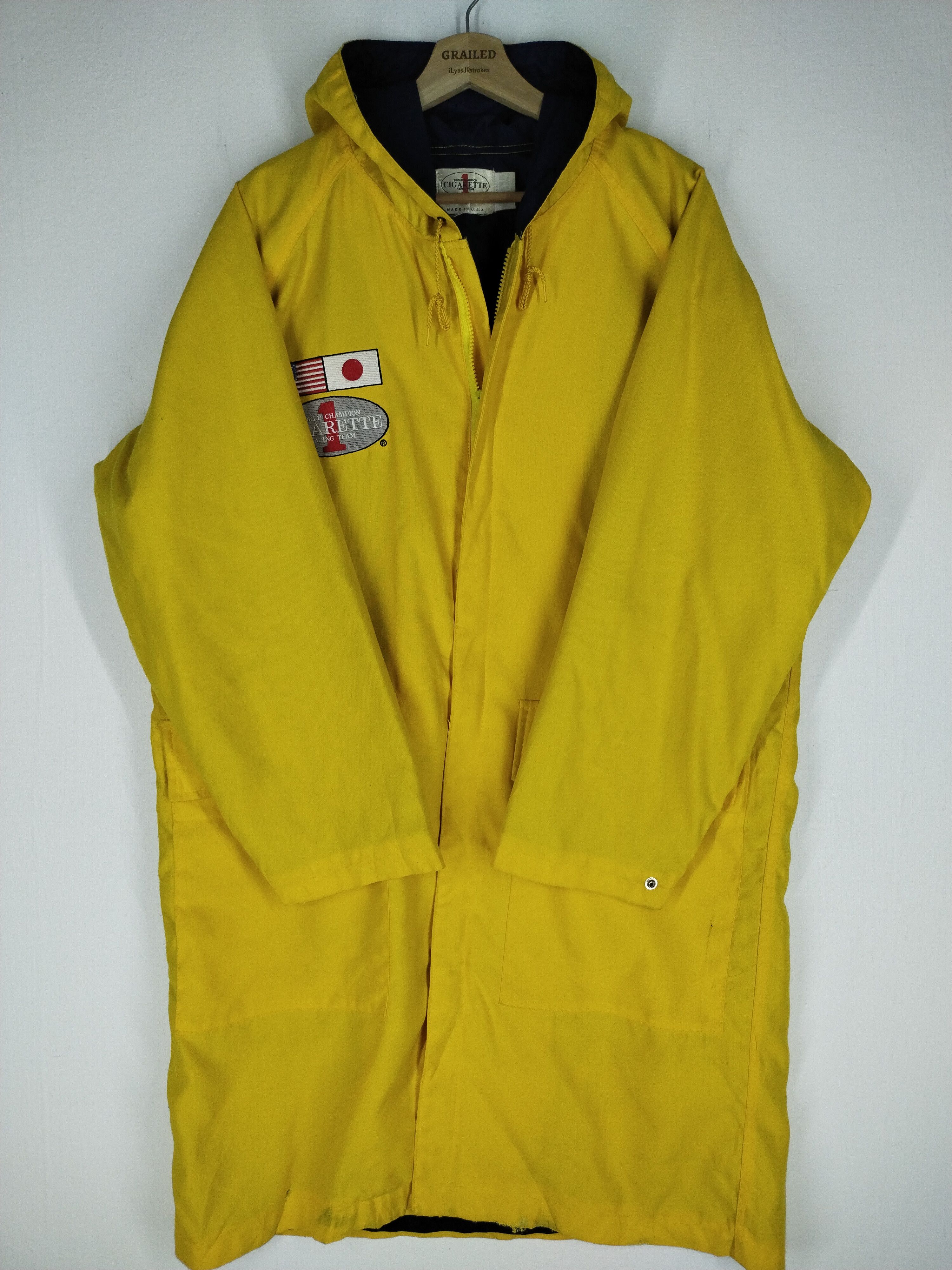 Camel × Vintage 🔥VTG CIGARETTE RACING TEAM USA-JAPAN BOATING LONG COAT Size US L / EU 52-54 / 3 - 4 Thumbnail