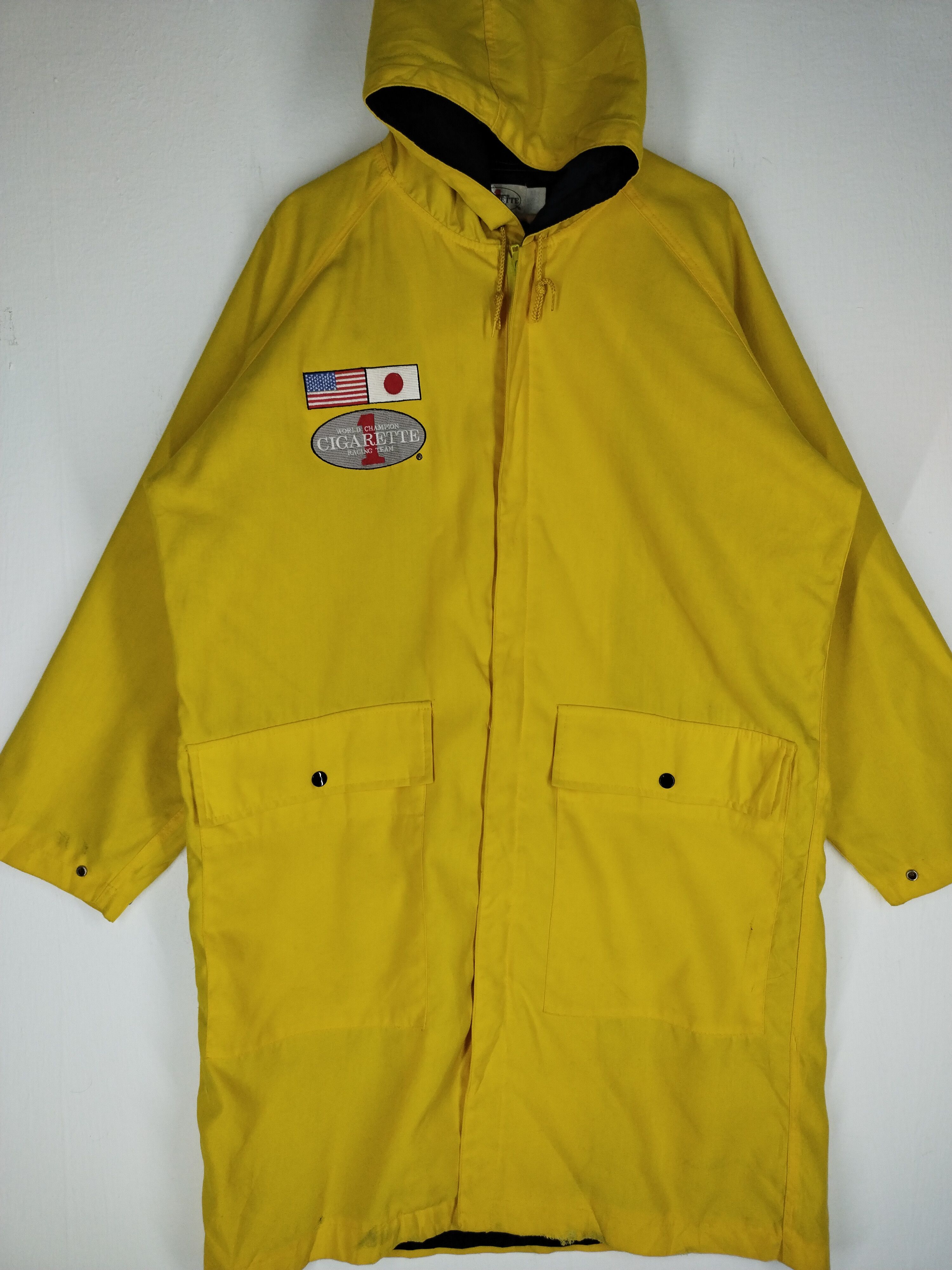 Camel × Vintage 🔥VTG CIGARETTE RACING TEAM USA-JAPAN BOATING LONG COAT Size US L / EU 52-54 / 3 - 6 Thumbnail