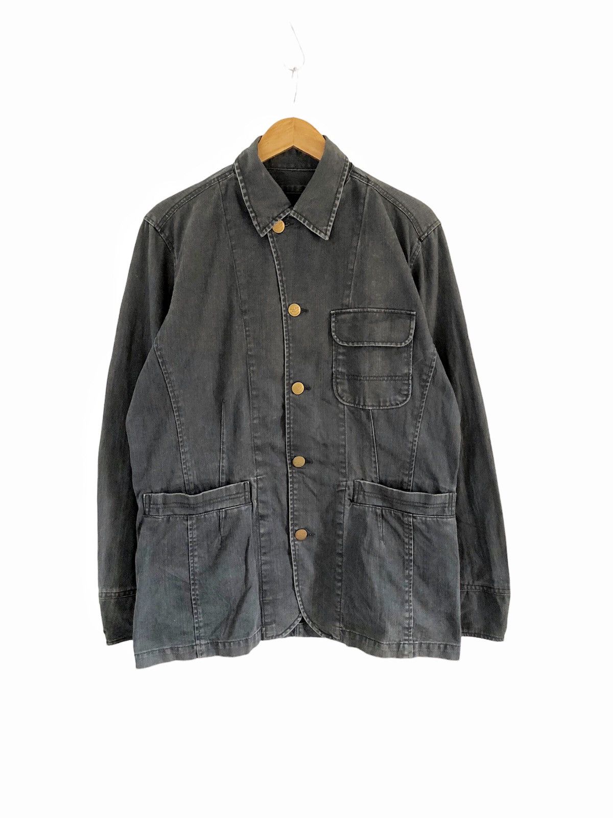 Japanese Brand × Takeo Kikuchi × Vintage Vintage 1990s Takeo Kikuchi Worker chore denim jacket Size US L / EU 52-54 / 3 - 6 Thumbnail