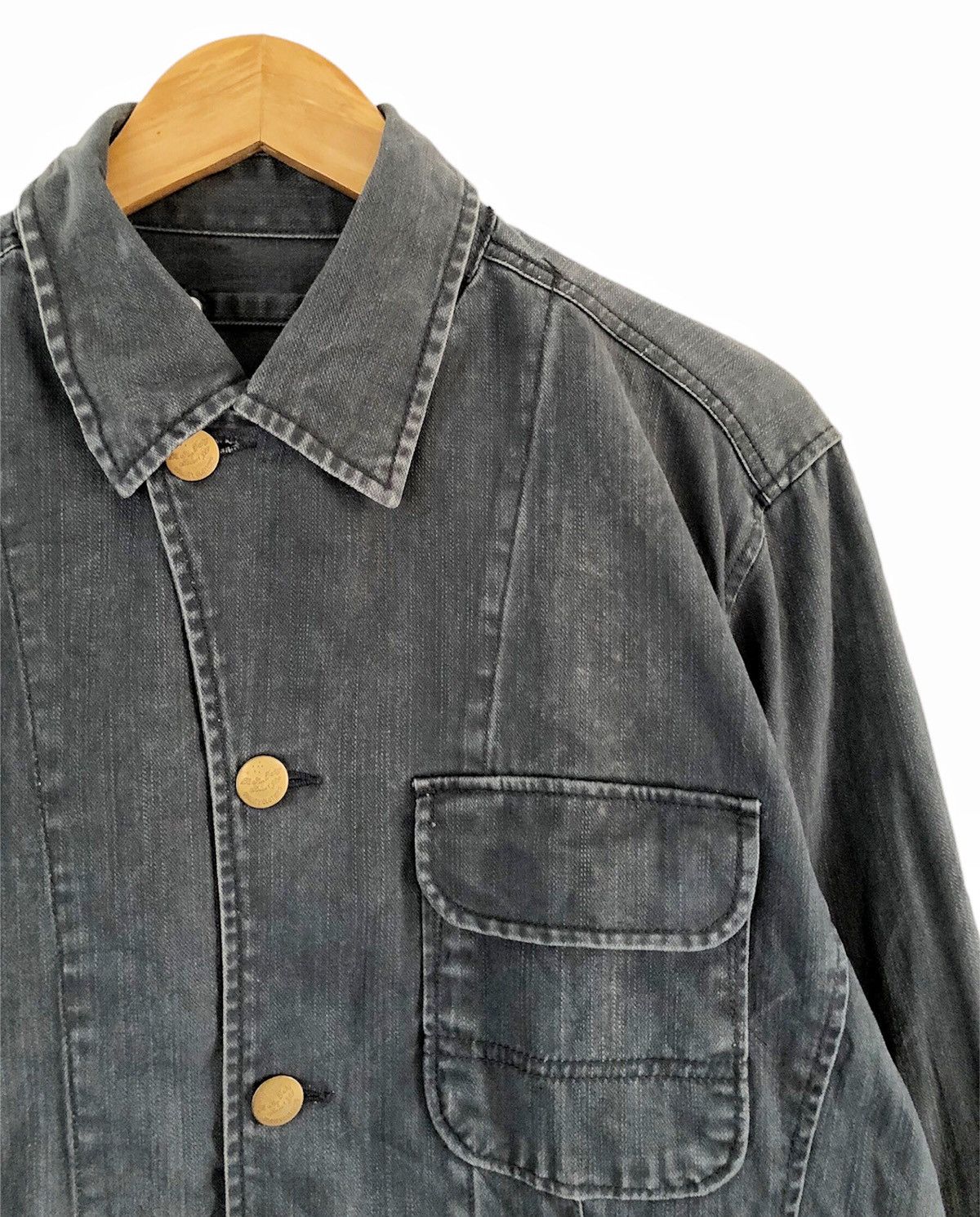 Japanese Brand × Takeo Kikuchi × Vintage Vintage 1990s Takeo Kikuchi Worker chore denim jacket Size US L / EU 52-54 / 3 - 8 Thumbnail