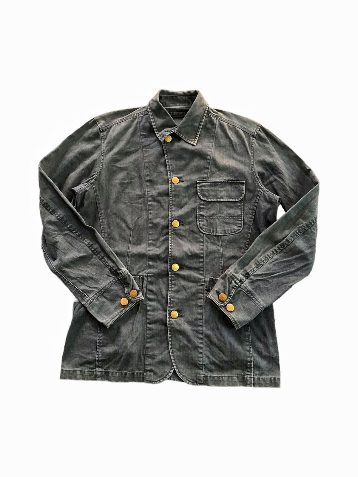 Japanese Brand × Takeo Kikuchi × Vintage Vintage 1990s Takeo Kikuchi Worker chore denim jacket Size US L / EU 52-54 / 3 - 1 Thumbnail