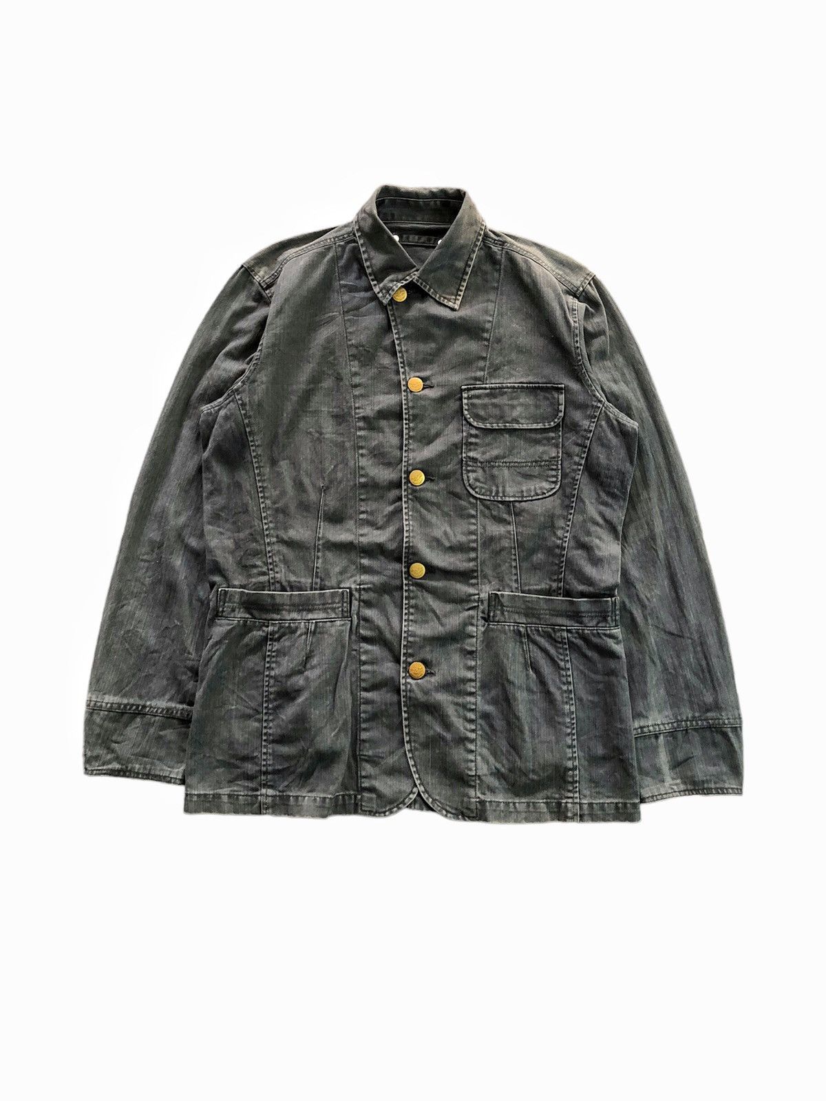 Japanese Brand × Takeo Kikuchi × Vintage Vintage 1990s Takeo Kikuchi Worker chore denim jacket Size US L / EU 52-54 / 3 - 2 Thumbnail