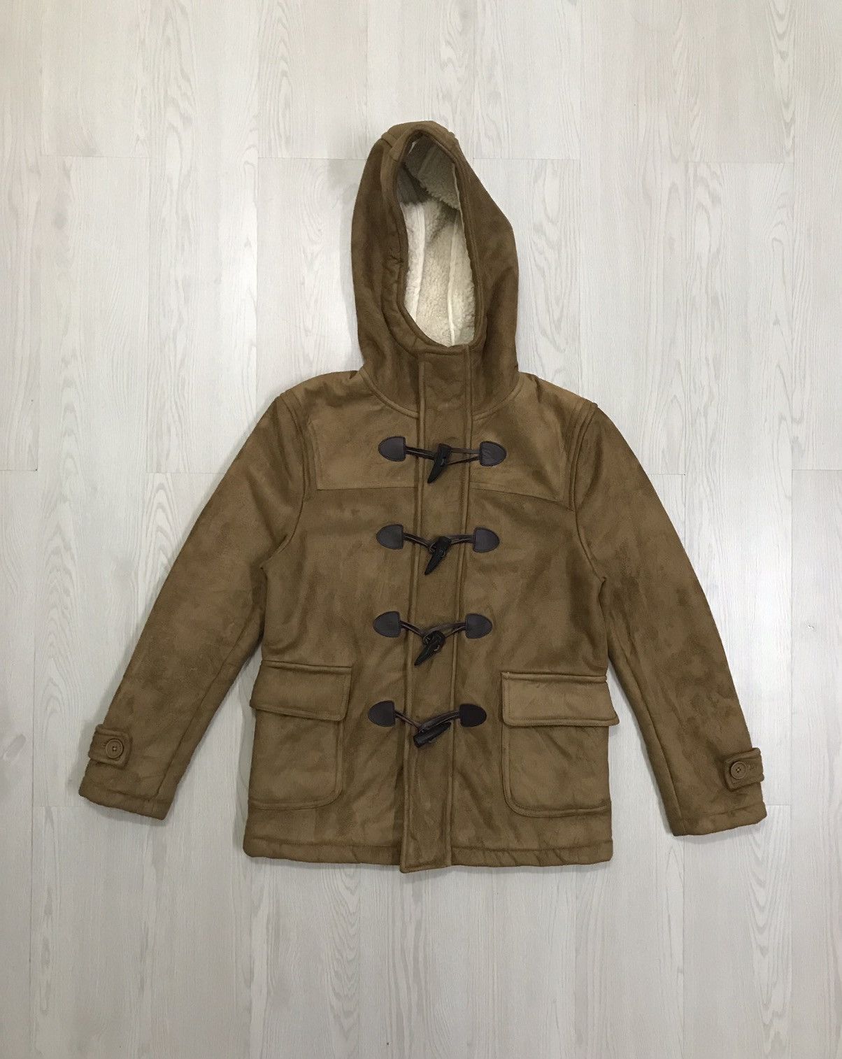 Beams Plus × Japanese Brand × Vintage Vintage Beams Suede Duffle Coat Beams Heart Size US S / EU 44-46 / 1 - 1 Thumbnail