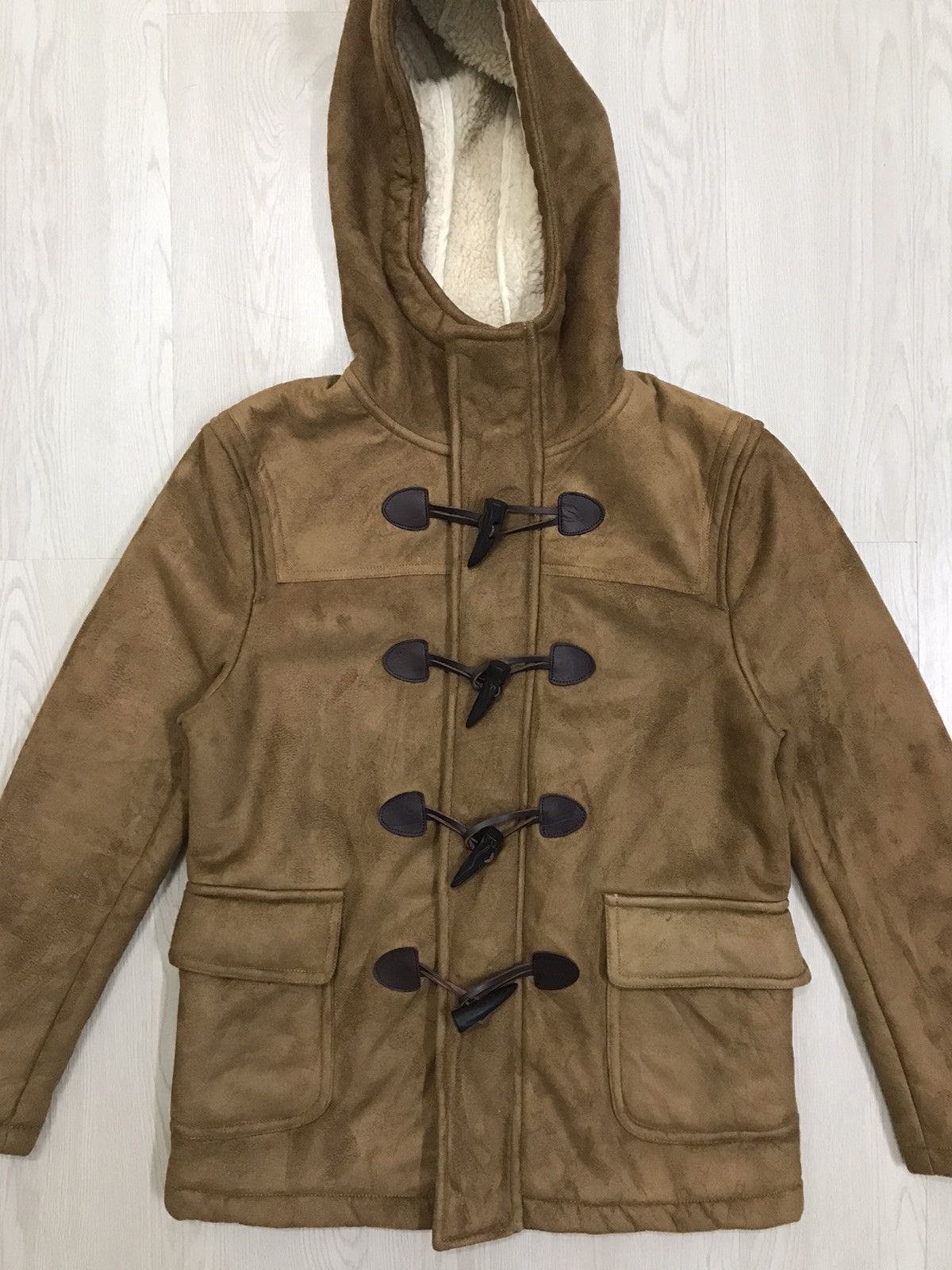 Beams Plus × Japanese Brand × Vintage Vintage Beams Suede Duffle Coat Beams Heart Size US S / EU 44-46 / 1 - 3 Thumbnail