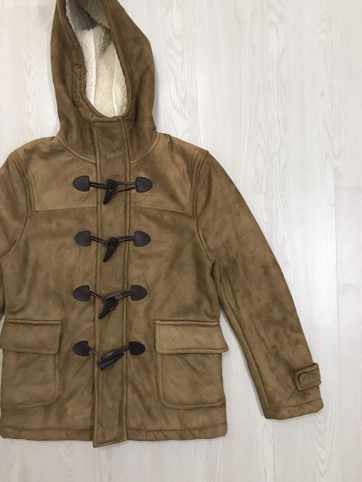 Beams Plus × Japanese Brand × Vintage Vintage Beams Suede Duffle Coat Beams Heart Size US S / EU 44-46 / 1 - 6 Thumbnail