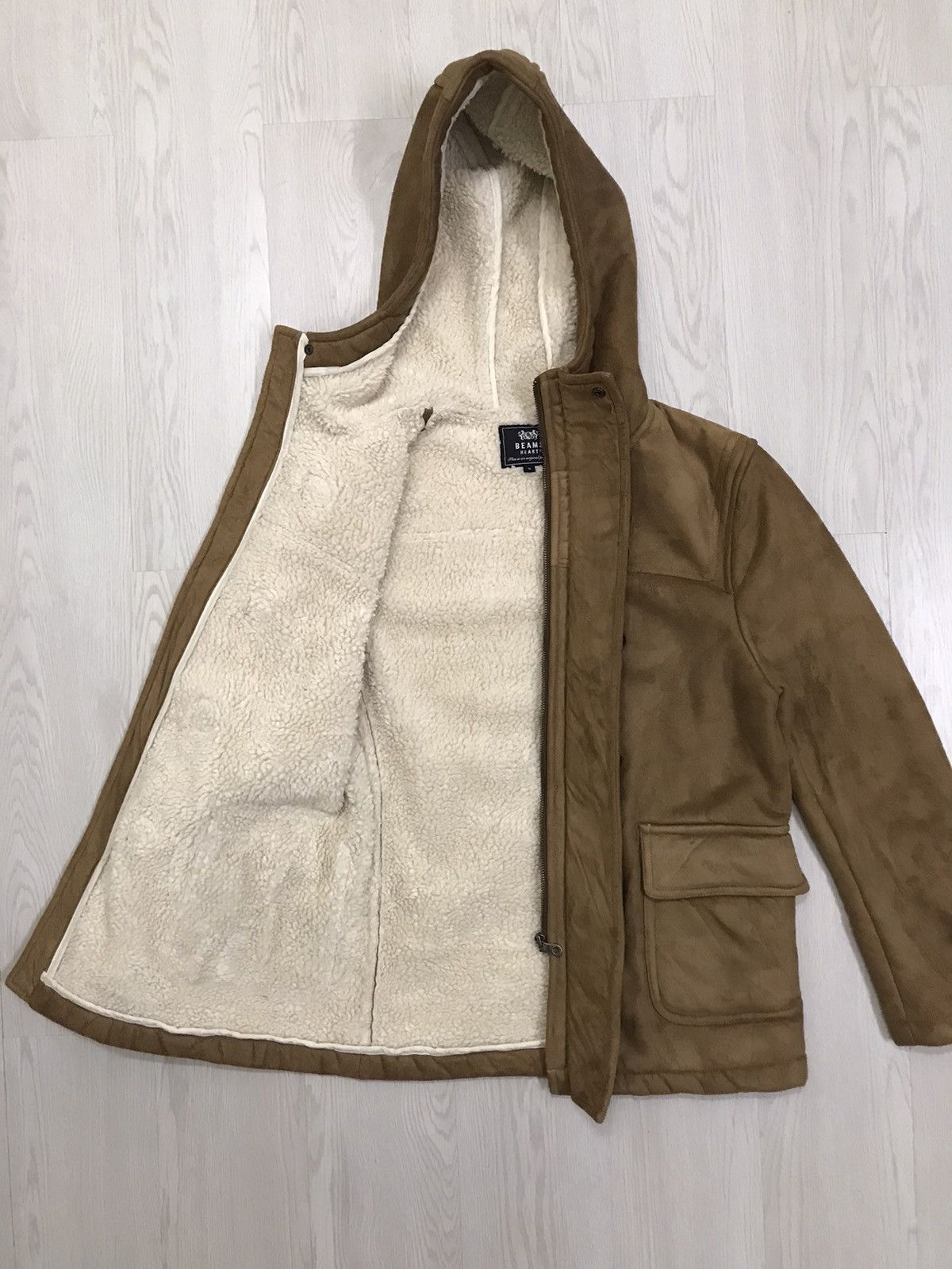 Beams Plus × Japanese Brand × Vintage Vintage Beams Suede Duffle Coat Beams Heart Size US S / EU 44-46 / 1 - 2 Thumbnail