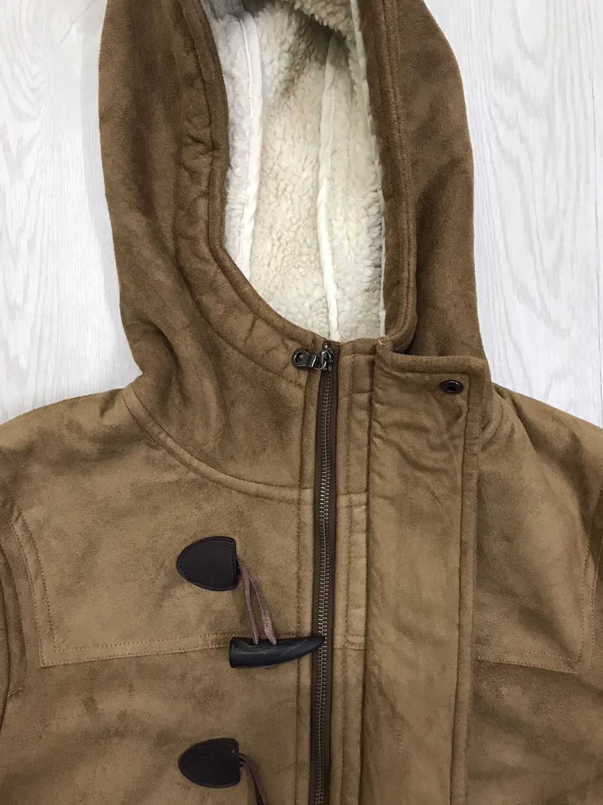 Beams Plus × Japanese Brand × Vintage Vintage Beams Suede Duffle Coat Beams Heart Size US S / EU 44-46 / 1 - 12 Thumbnail