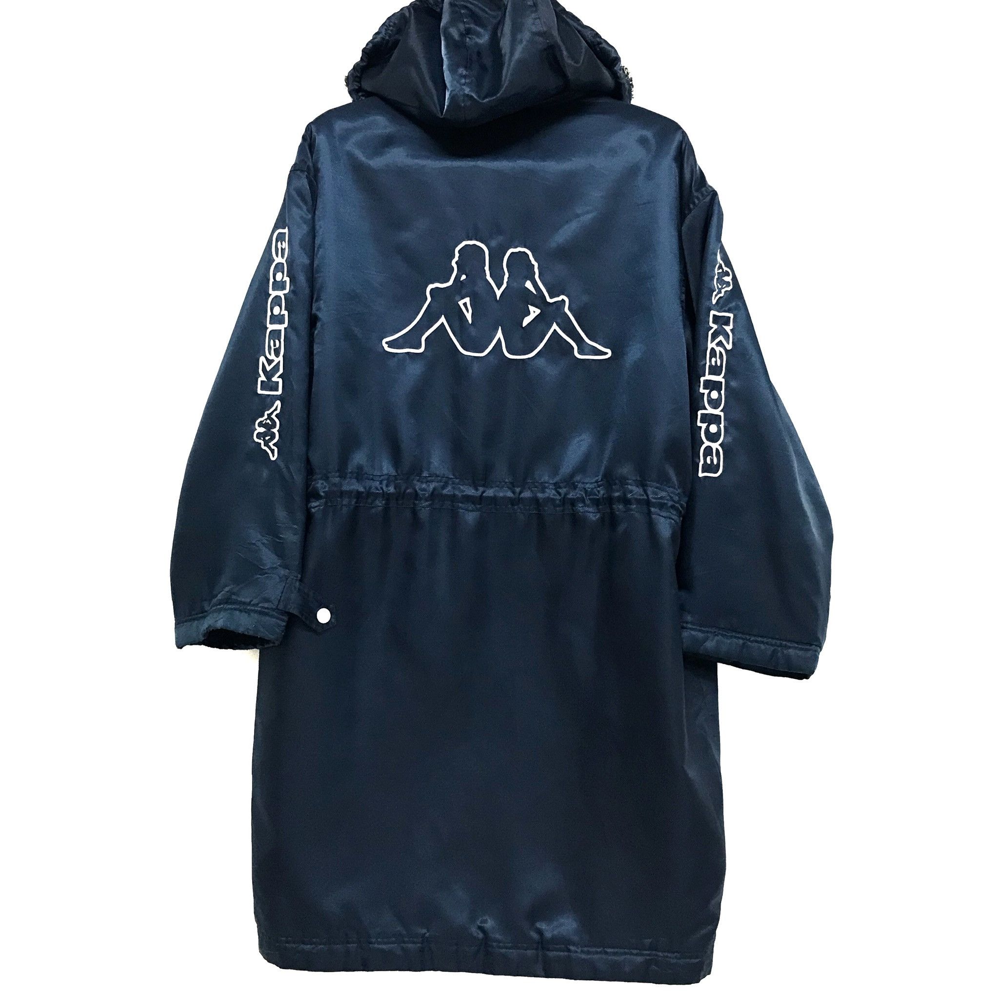 image of Kappa Long Jacket Big Logo in Bark Blue, Men's (Size Large)