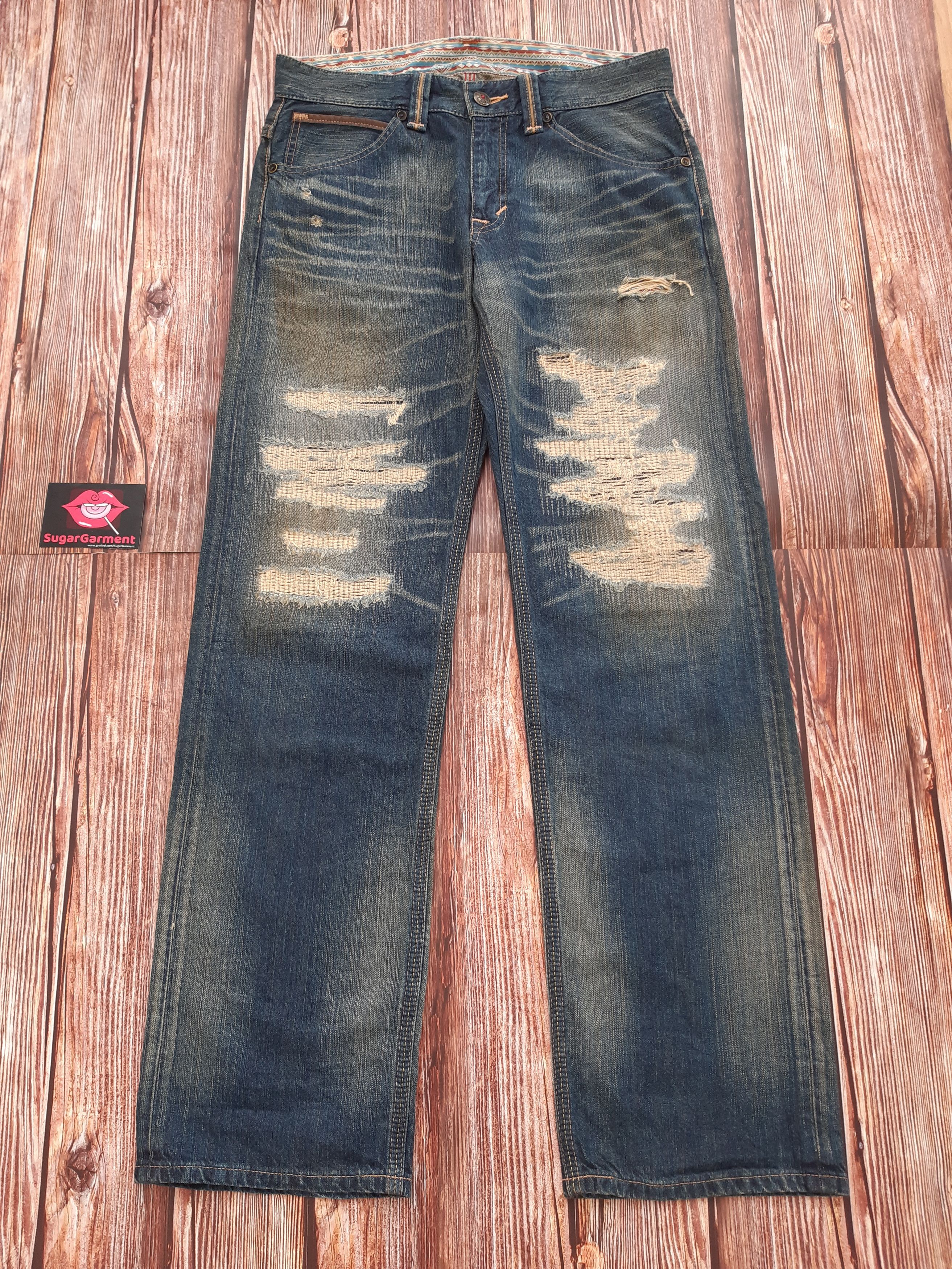 image of Distressed Denim x Edwin Japanese Jeans Edwin Exclusive Vintage Xv Distressed in Blue (Size 34)