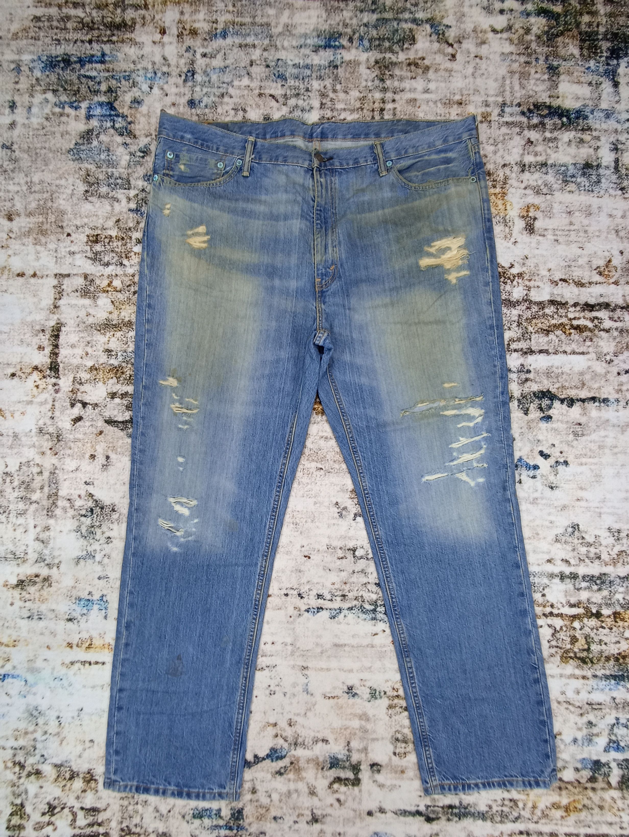 Jean × Levi's × Vintage VINTAGE LEVIS DISTRESS BLUE WASH JEANS - J041 Size US 44 / EU 60 - 1 Thumbnail