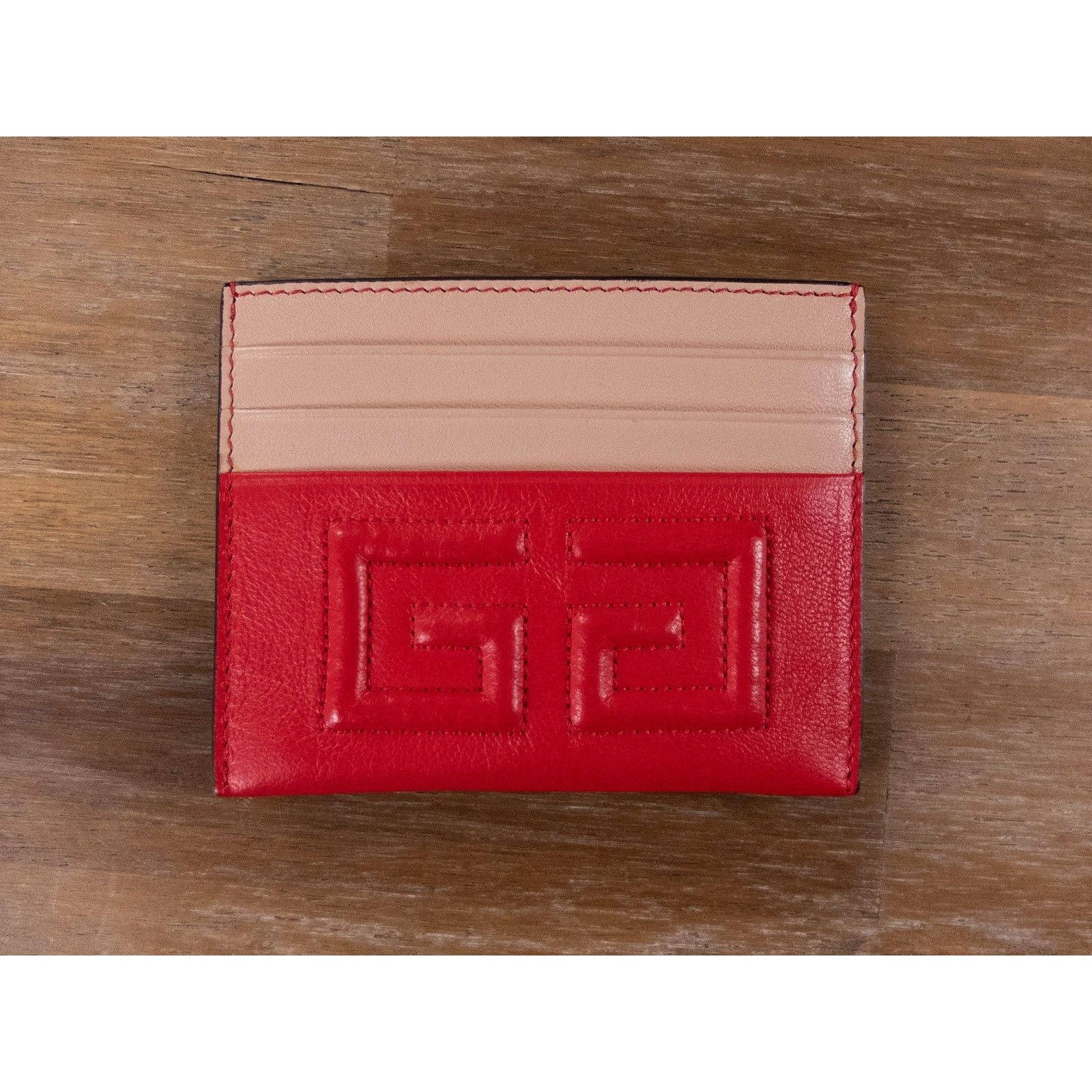 Givenchy GIVENCHY red & pink G logo emblem leather card holder wallet Size ONE SIZE - 1 Thumbnail