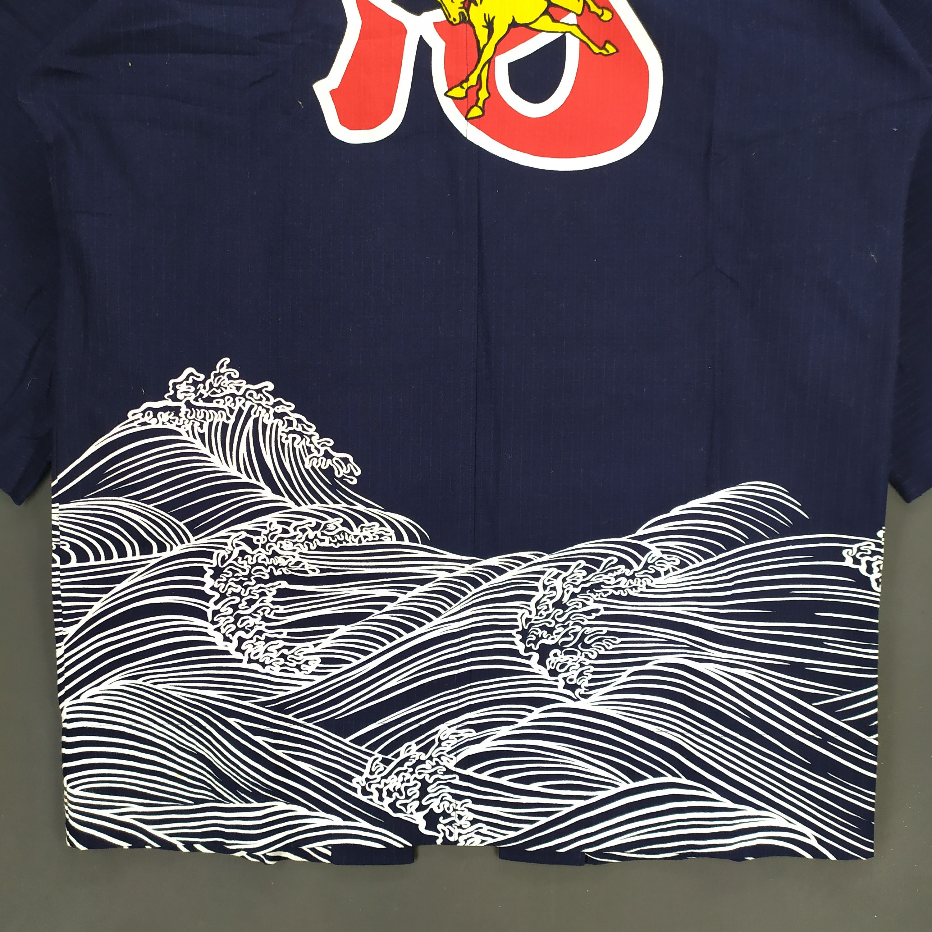 Japanese Brand Old Man Kimono Horse and Sea Wave Nice Printed #1380-58 Size US L / EU 52-54 / 3 - 3 Thumbnail