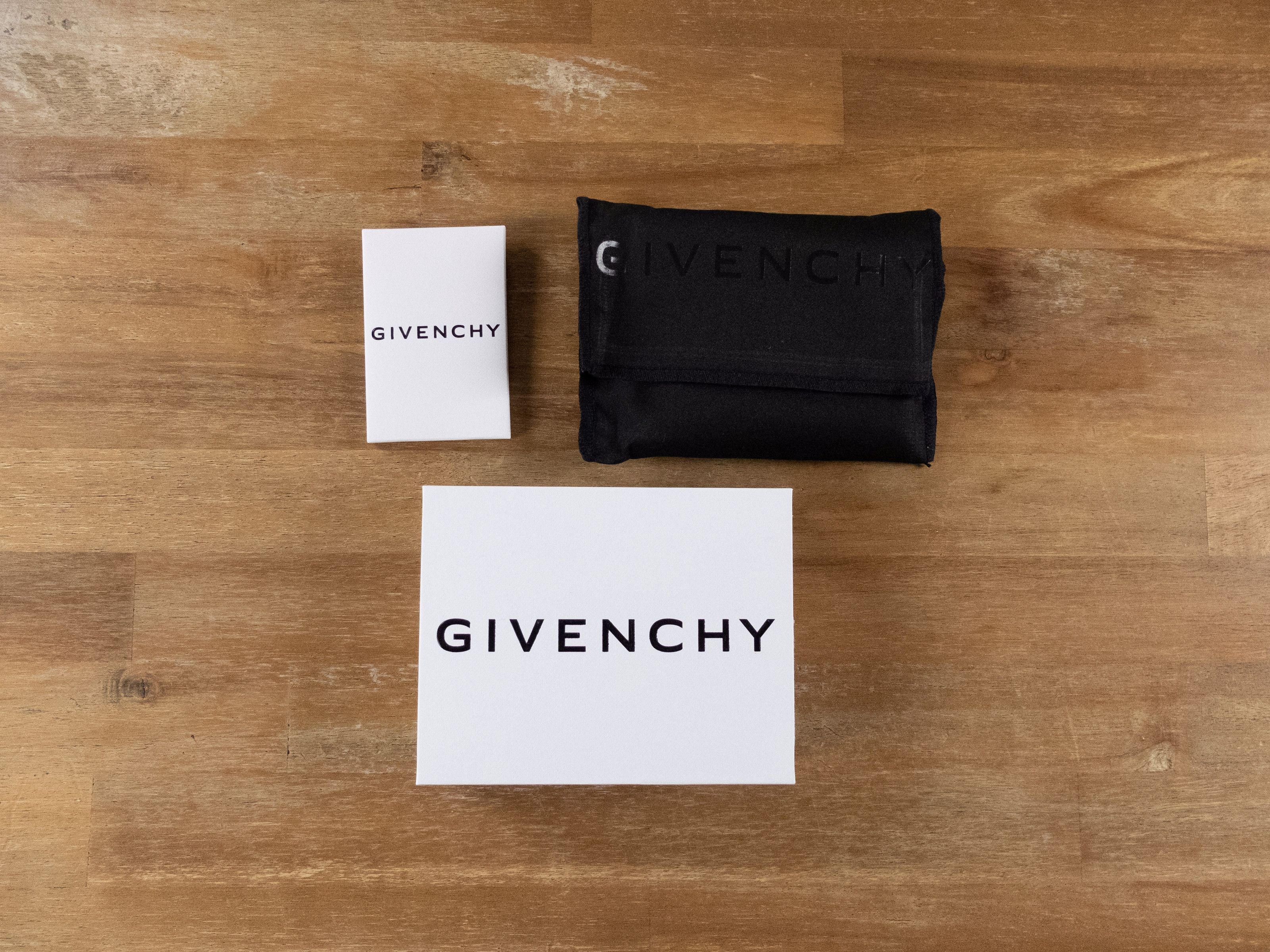 GIVENCHY black embroidered patches bifold leather wallet