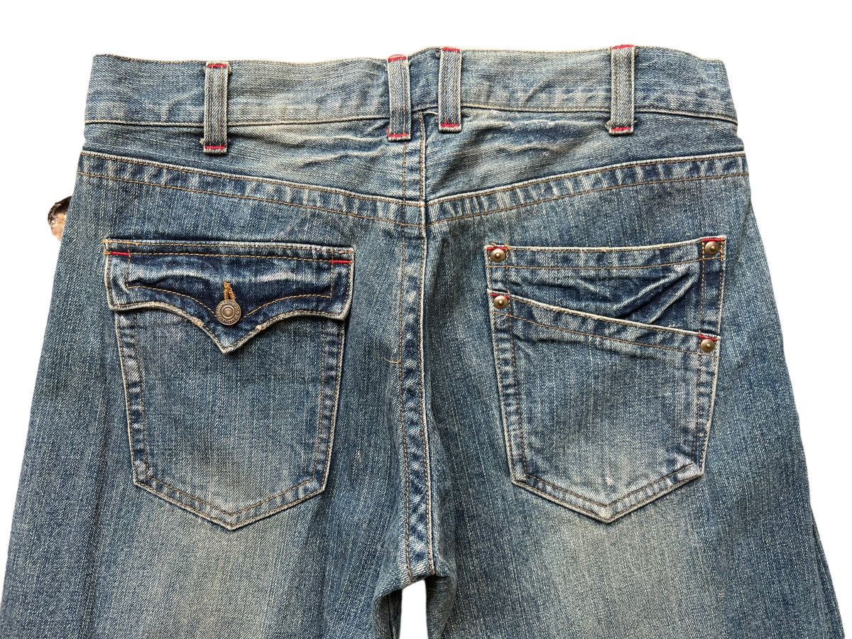 Japanese Brand FLARED Splashed Punk Multipocket Zip Denim Jeans 34x35 Size US 34 / EU 50 - 7 Thumbnail