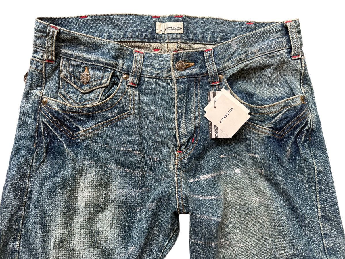 Japanese Brand FLARED Splashed Punk Multipocket Zip Denim Jeans 34x35 Size US 34 / EU 50 - 6 Thumbnail