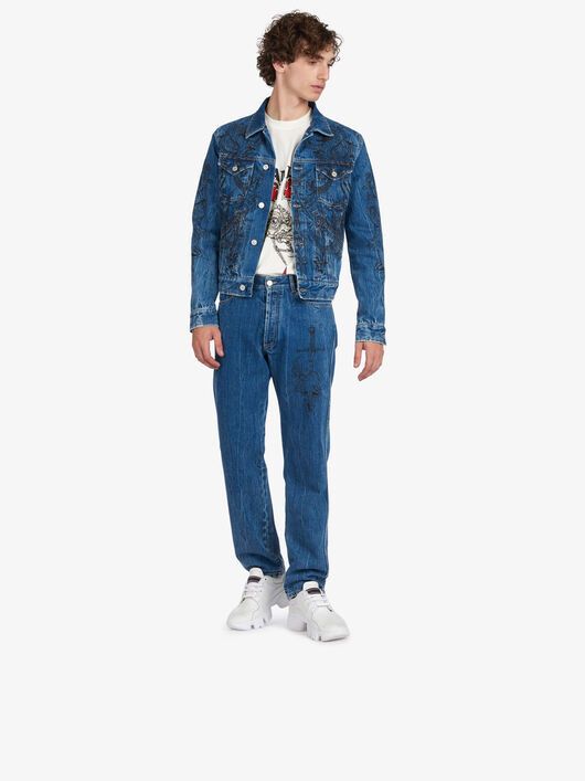 Givenchy $775 GIVENCHY blue regular fit heart & dagger jeans 30 Size US 30 / EU 46 - 10 Thumbnail