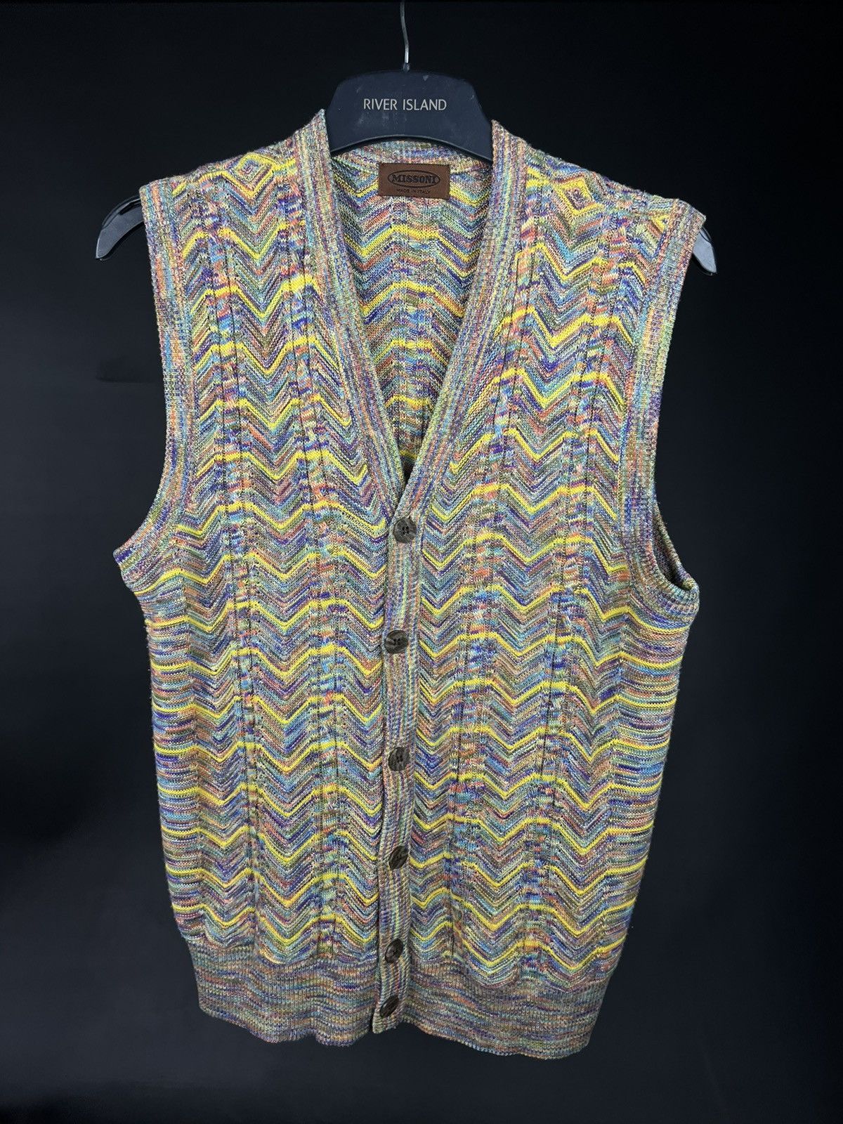 VTG vest Missoni multicolored with buttons sleeveless