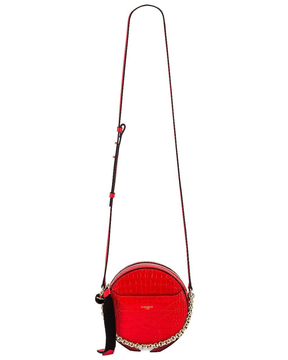 Givenchy GIVENCHY Eden round red croc embossed leather shoulder bag Size ONE SIZE - 4 Thumbnail