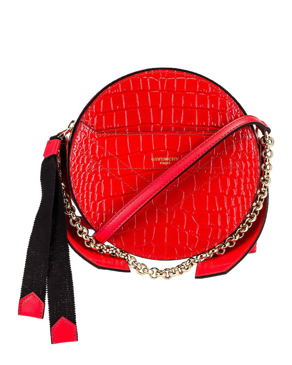 Givenchy GIVENCHY Eden round red croc embossed leather shoulder bag Size ONE SIZE - 1 Thumbnail