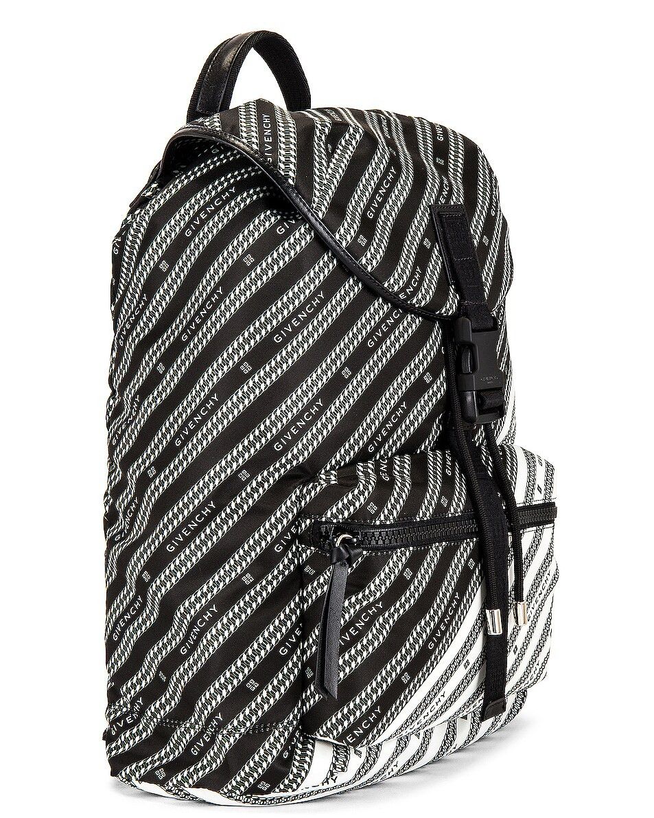 Givenchy GIVENCHY black & white Light 3 nylon stripe logo backpack Size ONE SIZE - 4 Thumbnail
