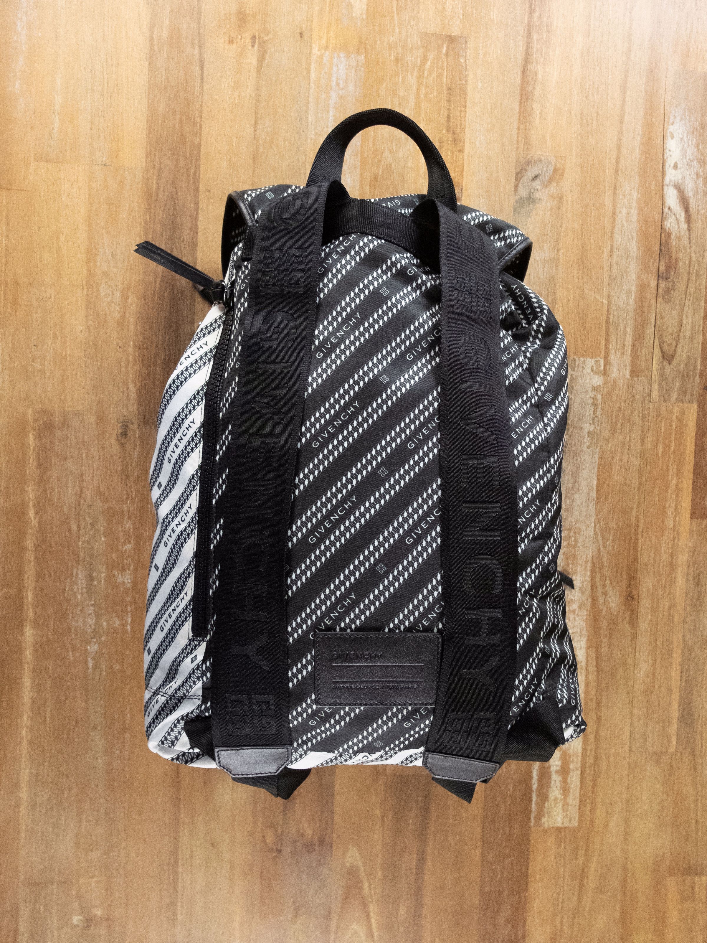Givenchy GIVENCHY black & white Light 3 nylon stripe logo backpack Size ONE SIZE - 11 Thumbnail