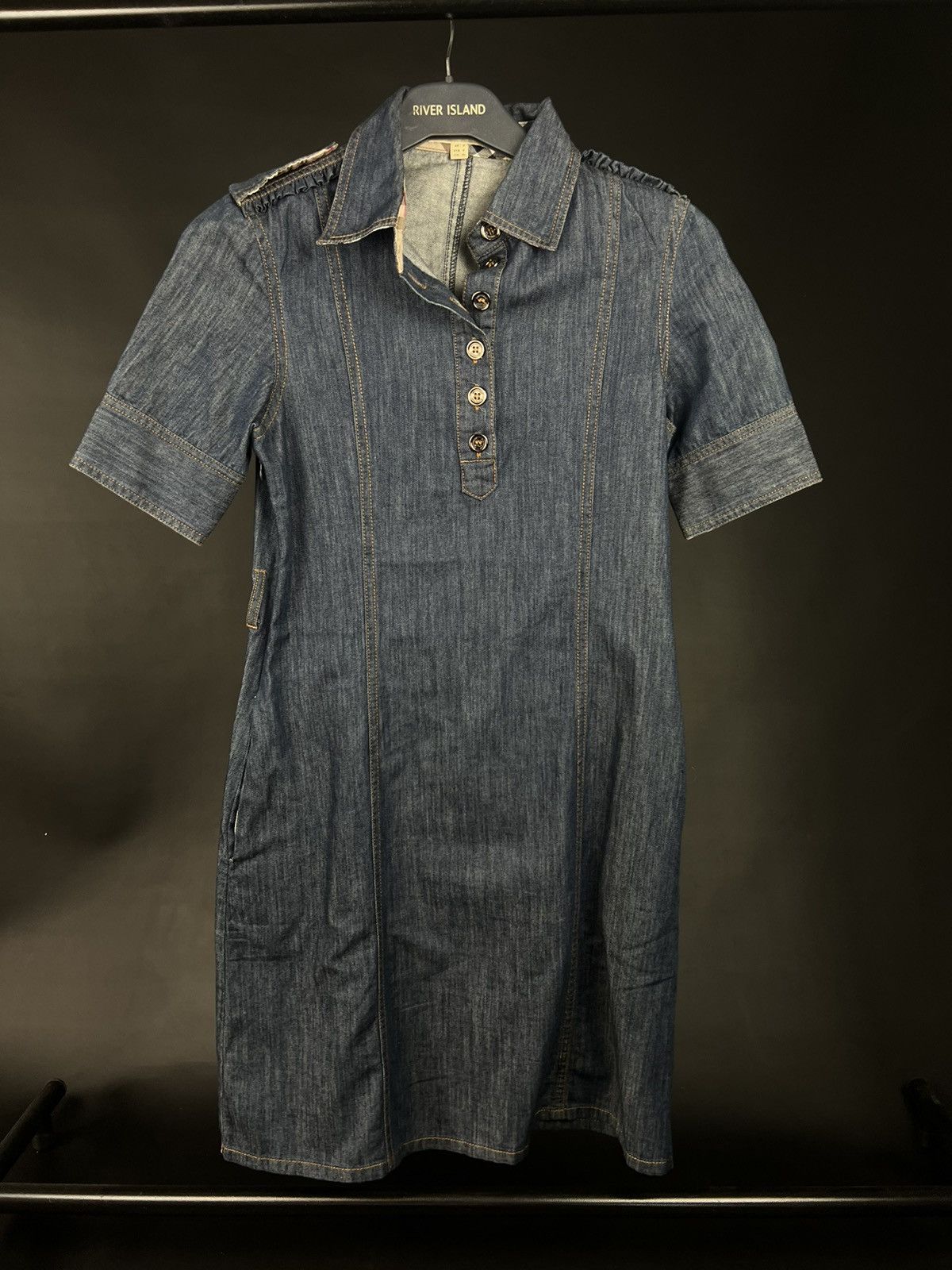 VTG dress Burberry Of London dark blue with buttons