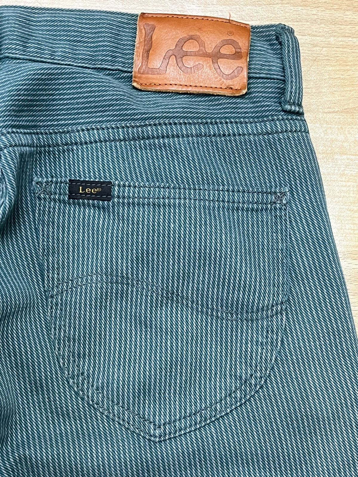 Japanese Brand × Lee × Vintage Vintage Lee Stripes Green Colour Logo Straight Cut Size US 30 / EU 46 - 8 Thumbnail